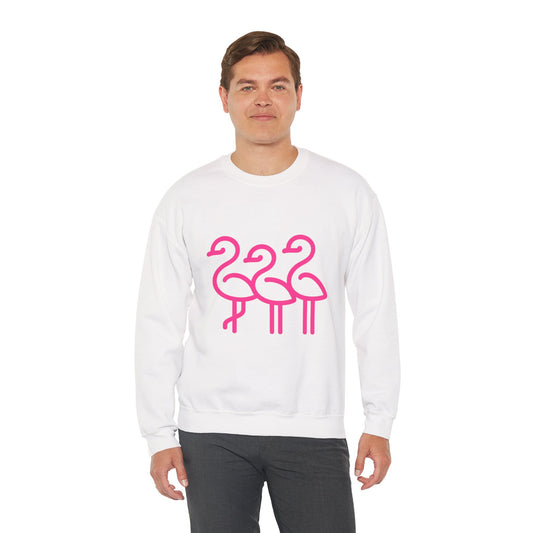 Flamingo Crewneck Sweatshirt, Stylish Casual Wear, Gift for Nature Lovers, Cozy Sweatshirt for Fall, Cute Beach-themed Apparel