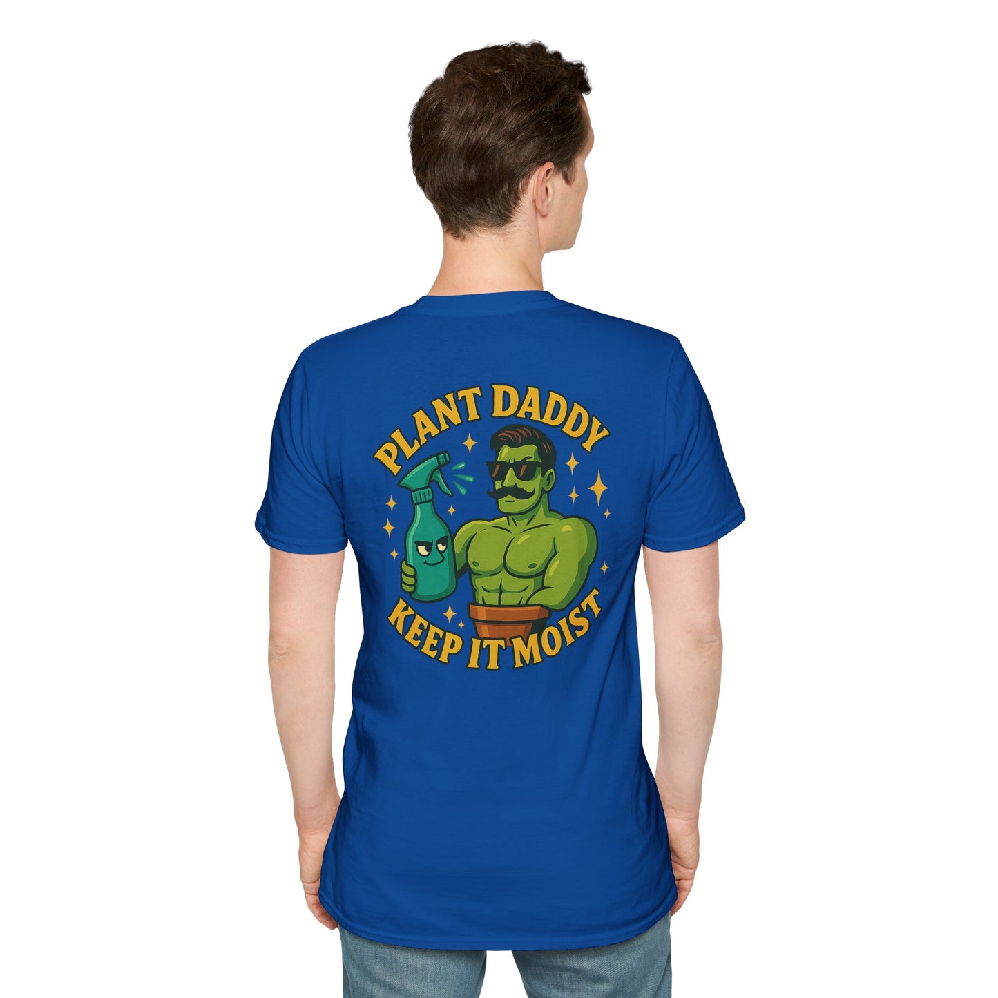 Plant Daddy Keep It Moist T-Shirt | Plant Care Humorous Graphic Tee | 2 Sided Men's T-Shirt Plant Lover