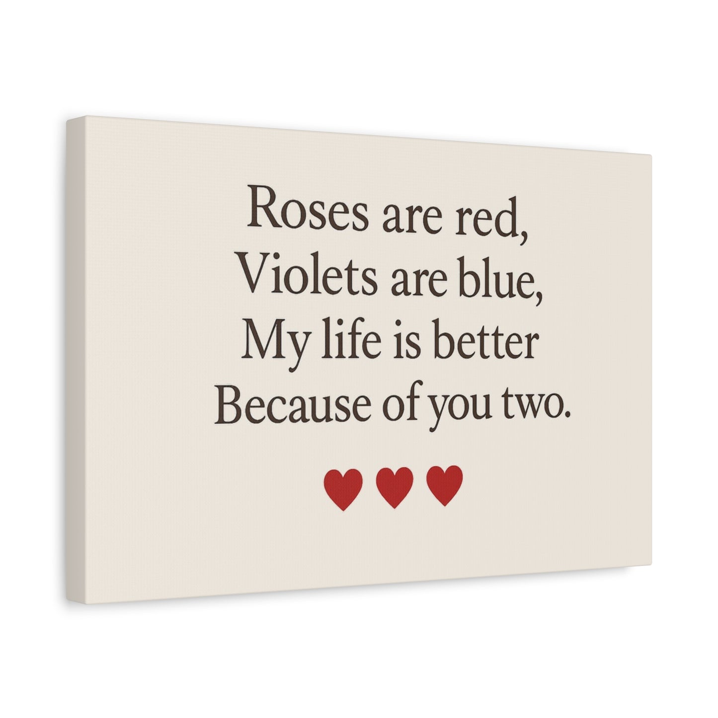 Roses are red poem Canvas | Stretched Matte Wall Art | Throuple Poem Artwork