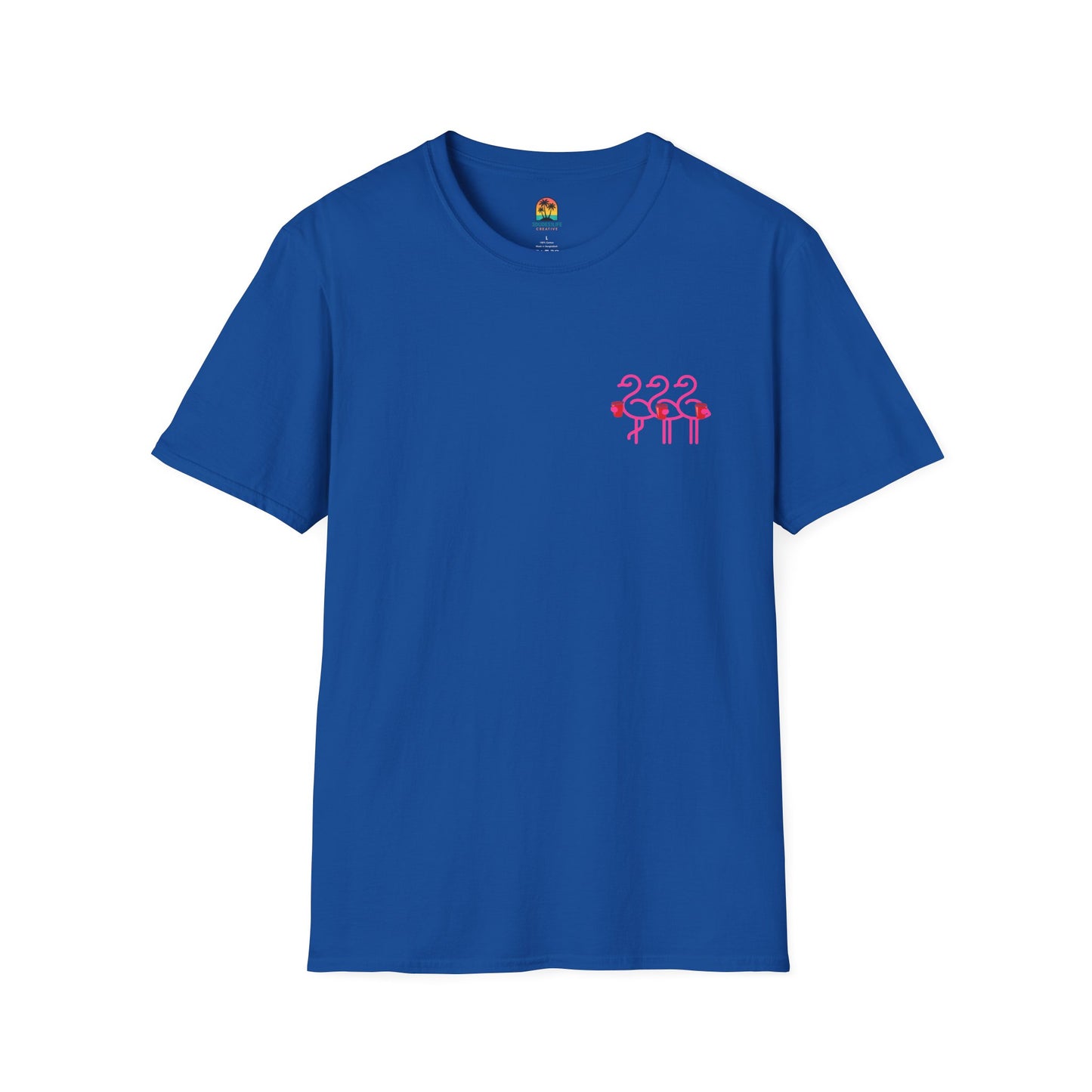 Three Pink Flamingos T-Shirt | Summer Print Shirt | Red Cup Throuple Life