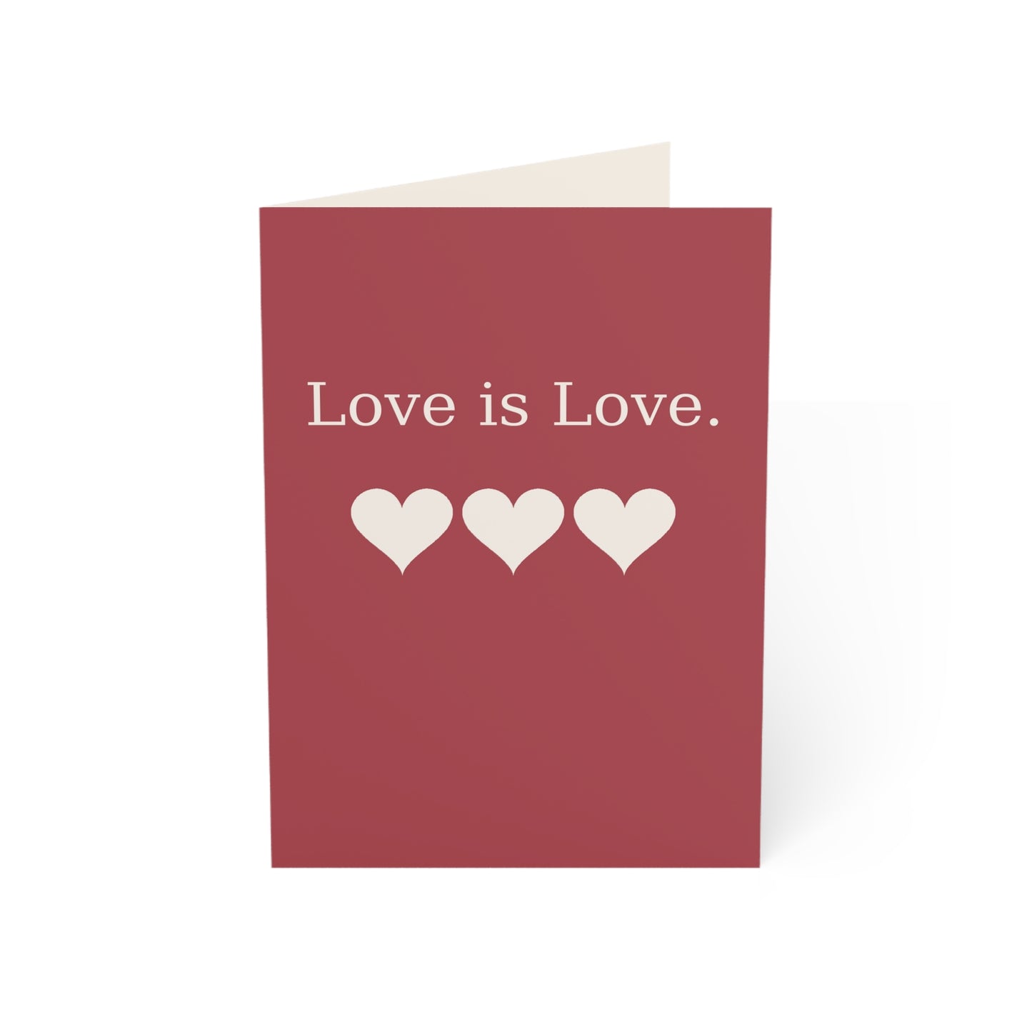 Love is Love hearts Greeting Card | Pride Anniversary Romance | Throuple Valentine's Day Card