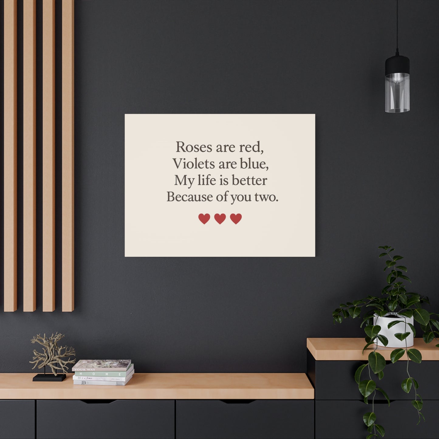 Roses are red poem Canvas | Stretched Matte Wall Art | Throuple Poem Artwork