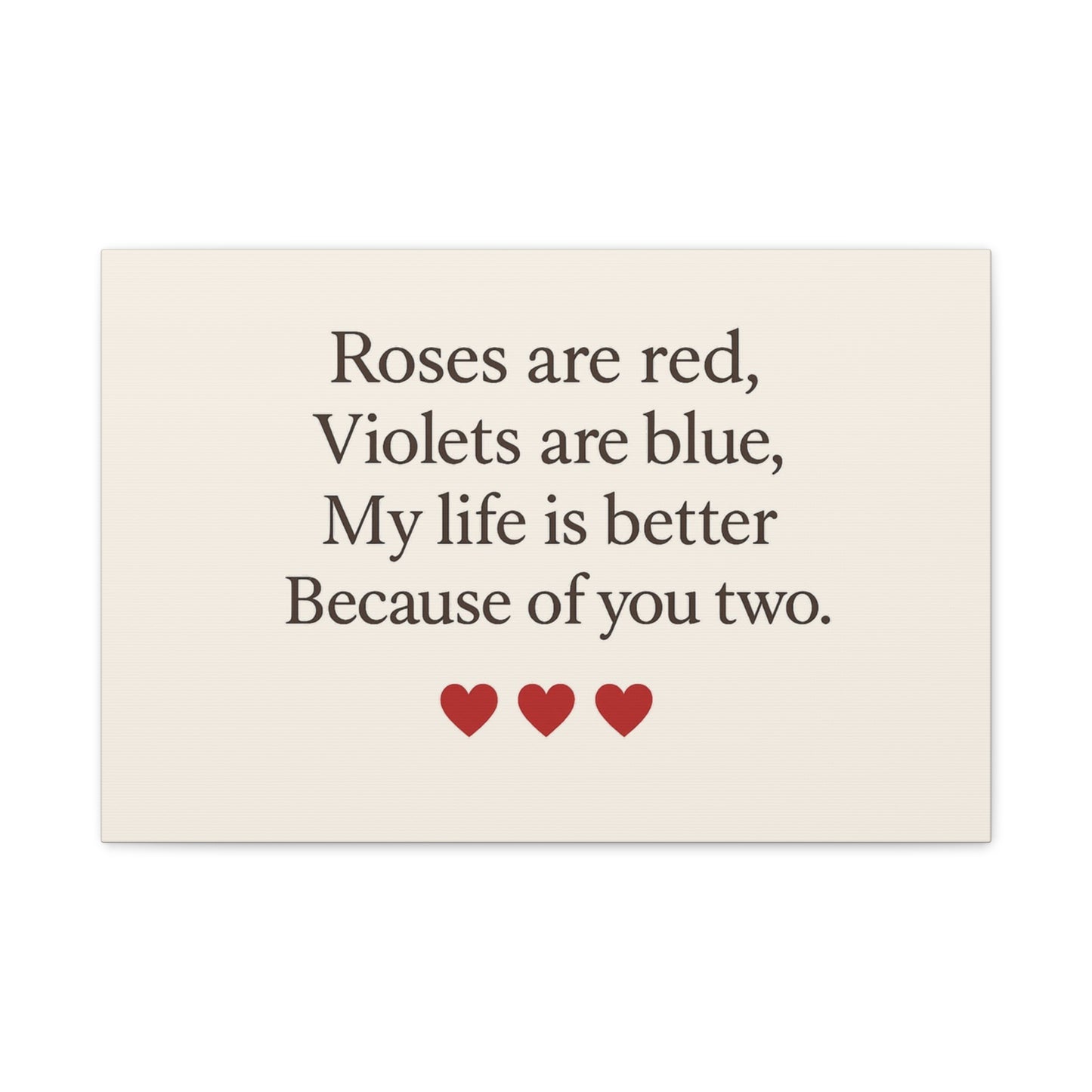 Roses are red poem Canvas | Stretched Matte Wall Art | Throuple Poem Artwork