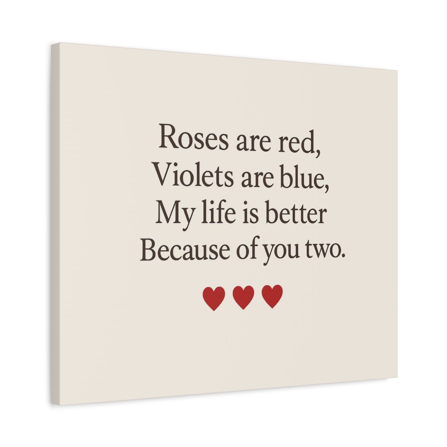 Roses are red poem Canvas | Stretched Matte Wall Art | Throuple Poem Artwork