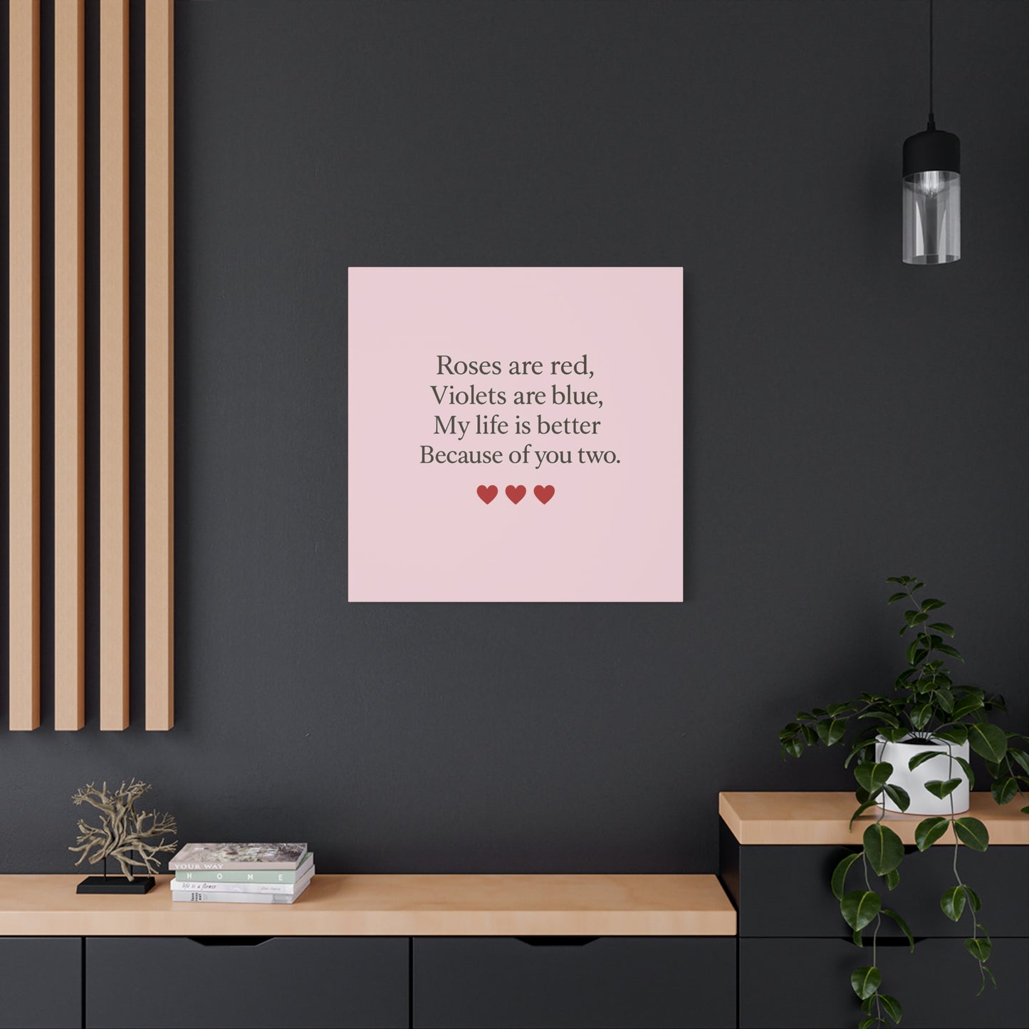 Roses are red Violets are blue poem Matte Canvas | Stretched 1.25" | Throuple Poem Print