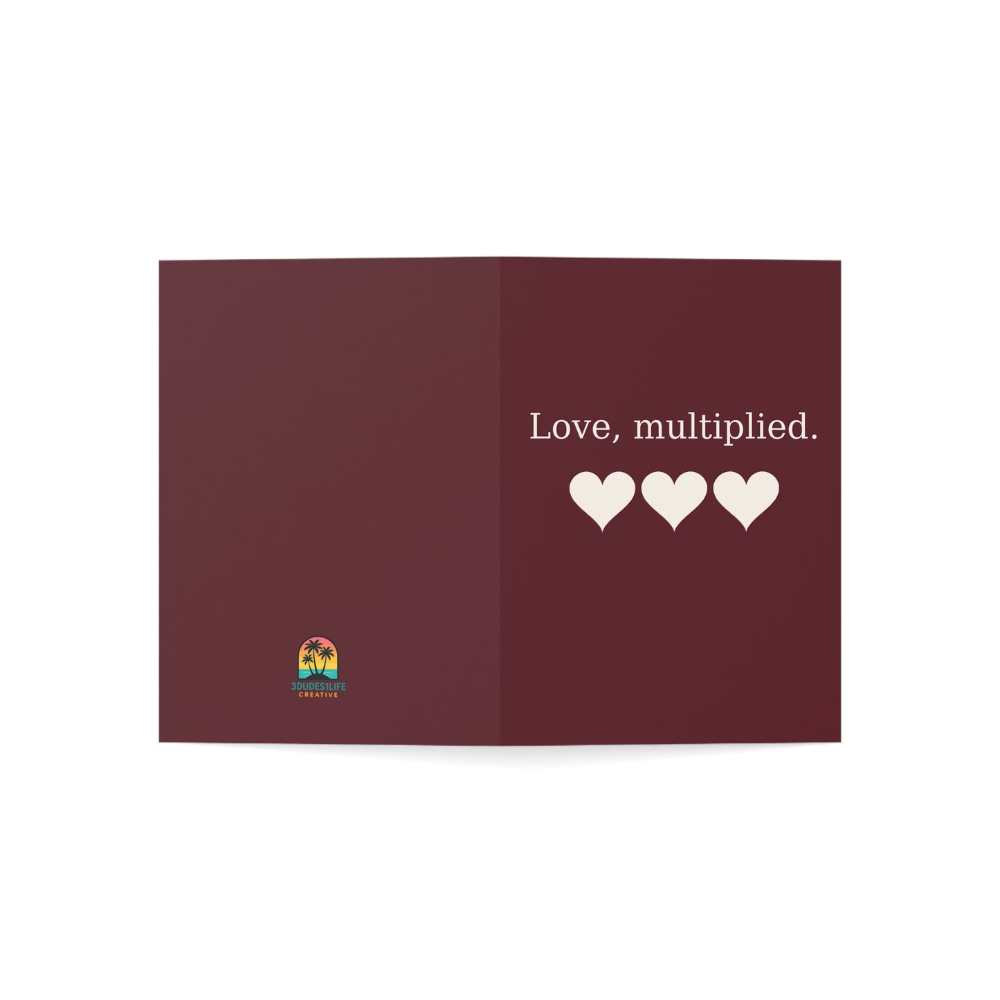 Love, multiplied hearts Greeting Card | Happy Valentine's Day Inside, Pack Options | Throuple V-Day Card