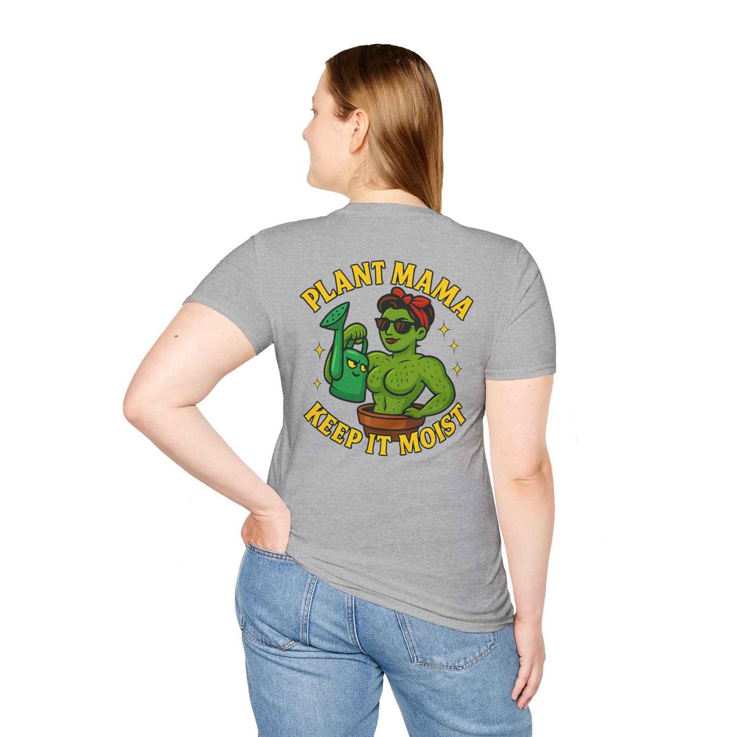 Plant Mama Keep It Moist T-Shirt | Plant Lover Graphic Tee | Women's T-Shirt Plant Lover Funny 2 Sided