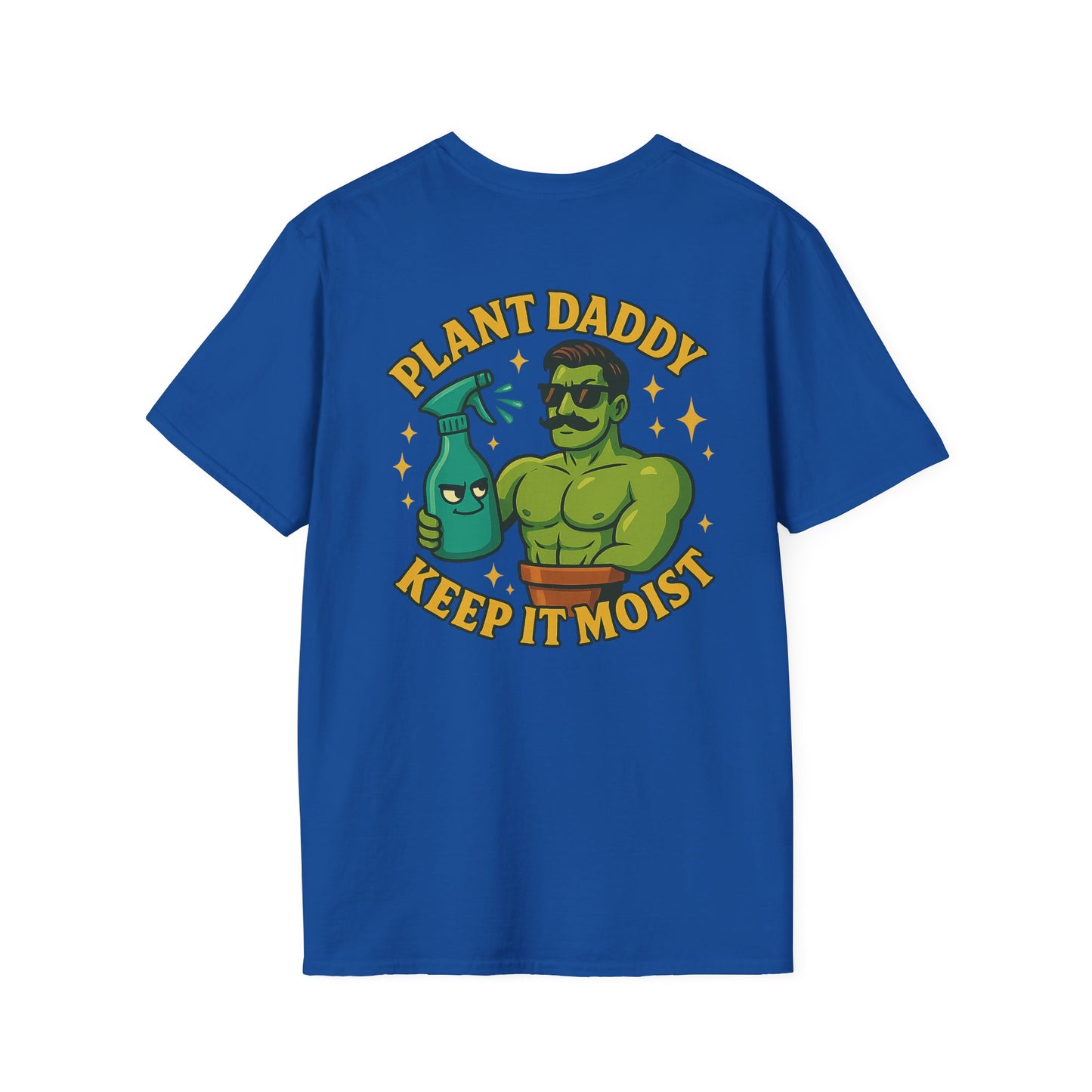 Plant Daddy Keep It Moist T-Shirt | Plant Care Humorous Graphic Tee | 2 Sided Men's T-Shirt Plant Lover