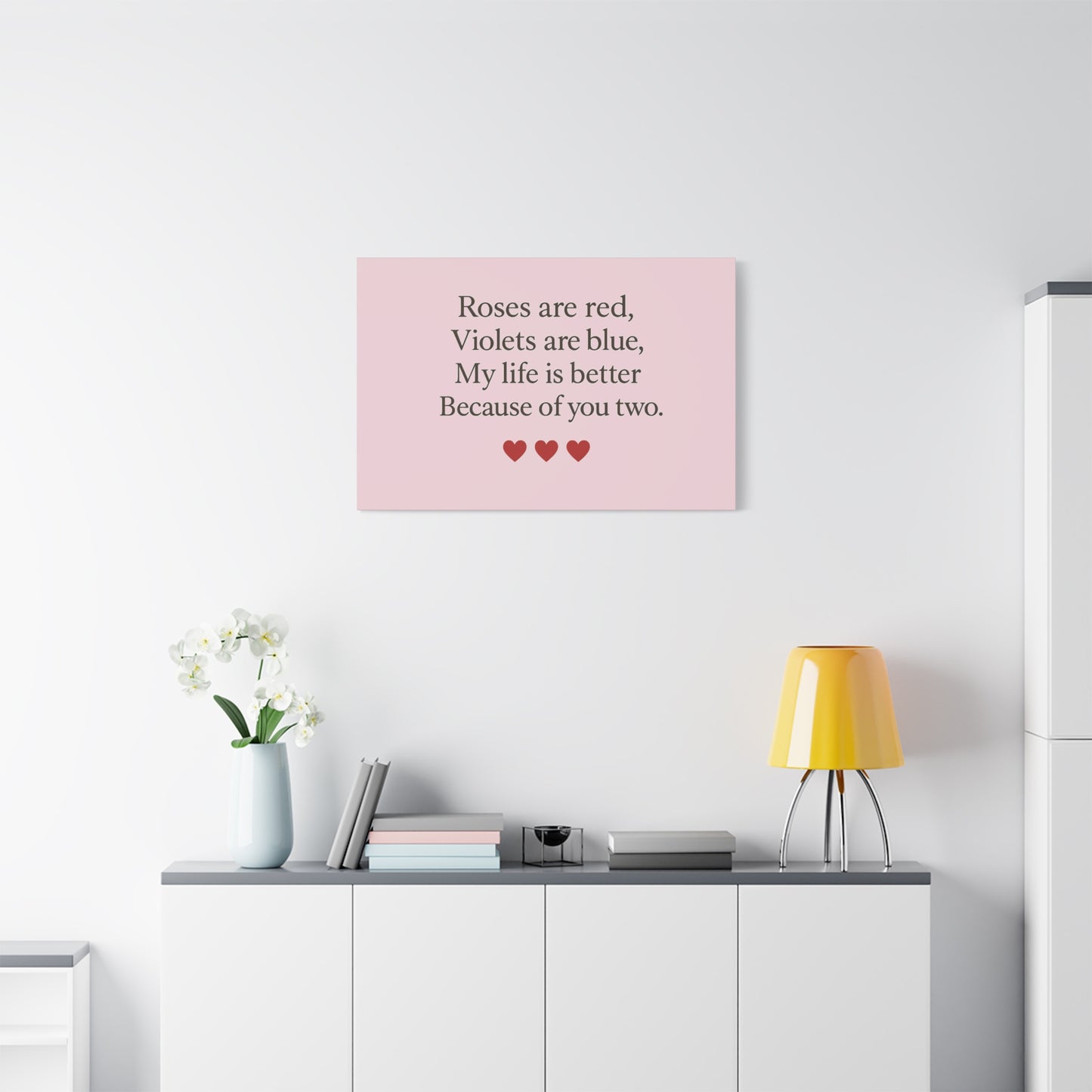 Roses are red Violets are blue poem Matte Canvas | Stretched 1.25" | Throuple Poem Print