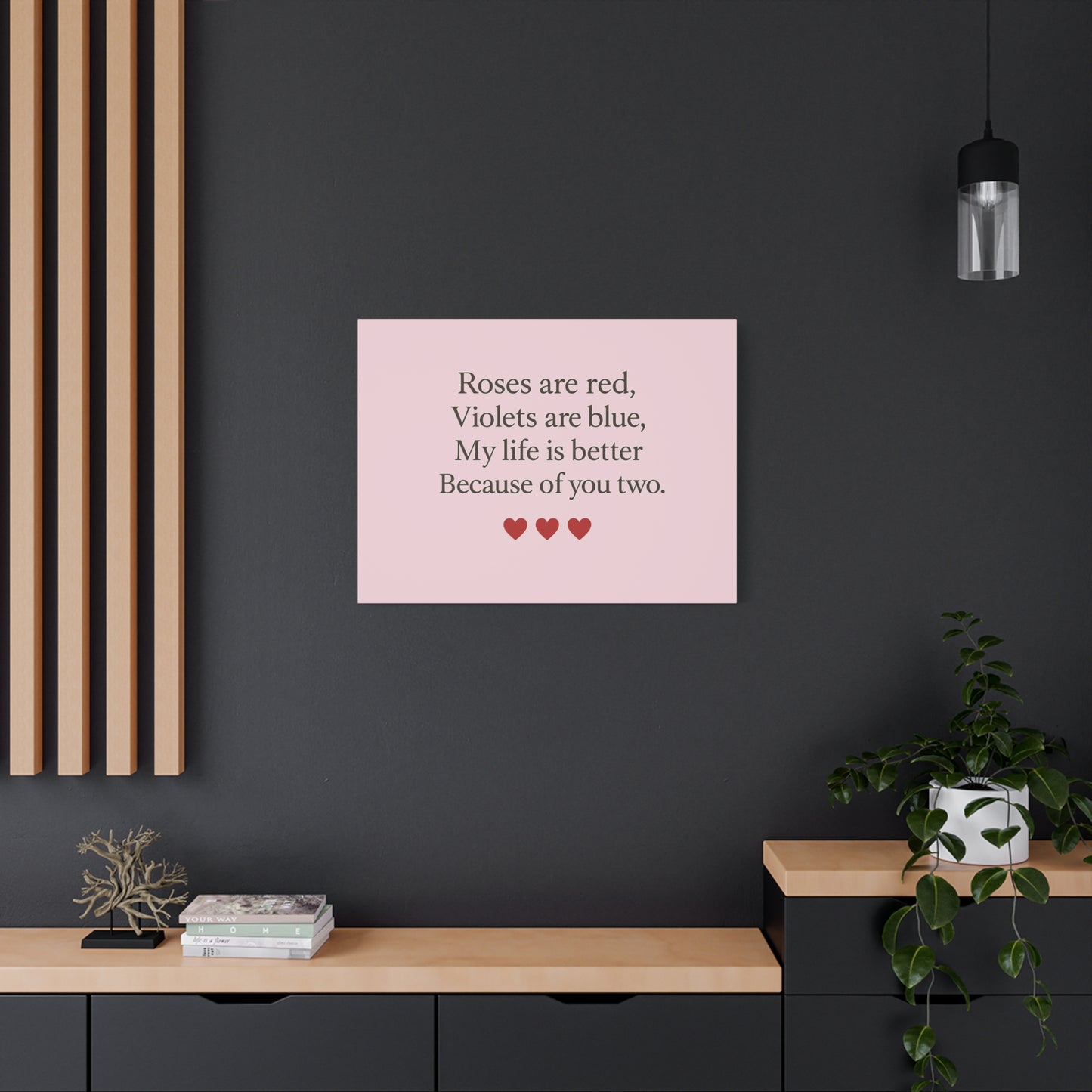 Roses are red Violets are blue poem Matte Canvas | Stretched 1.25" | Throuple Poem Print