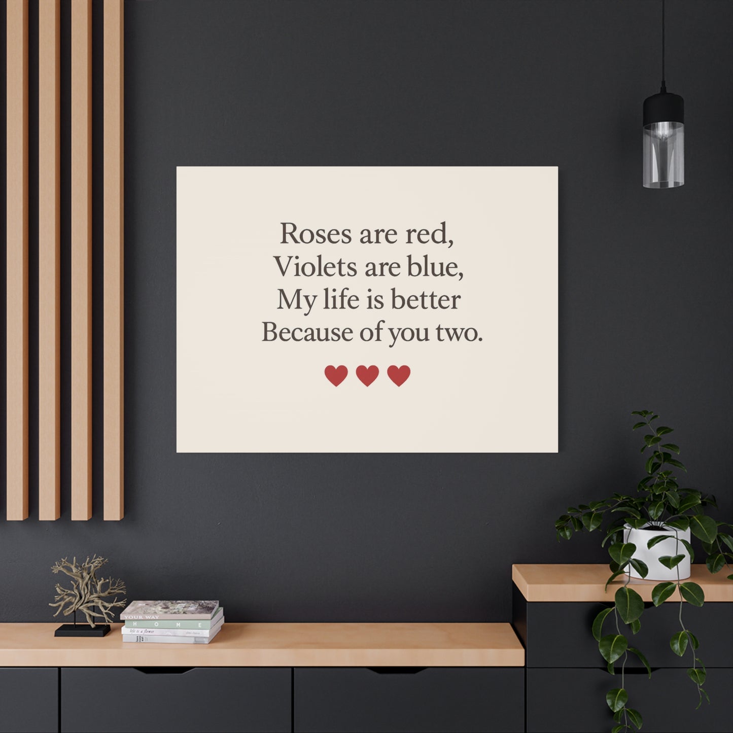 Roses are red poem Canvas | Stretched Matte Wall Art | Throuple Poem Artwork