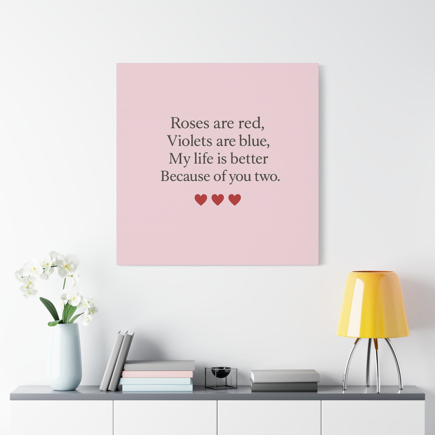 Roses are red Violets are blue poem Matte Canvas | Stretched 1.25" | Throuple Poem Print