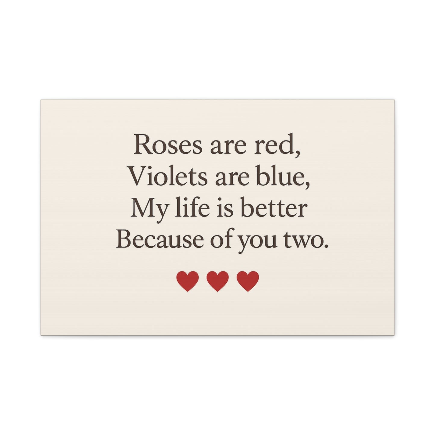 Roses are red poem Canvas | Stretched Matte Wall Art | Throuple Poem Artwork