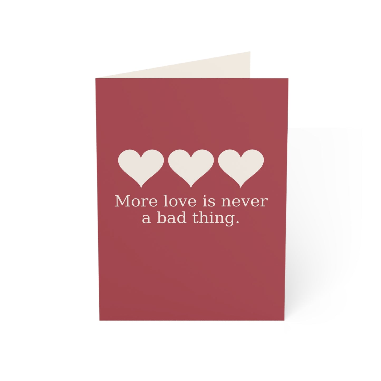 More love is never a bad thing Greeting Card | Heart Trio Love Card | Throuple Valentine's Day Card