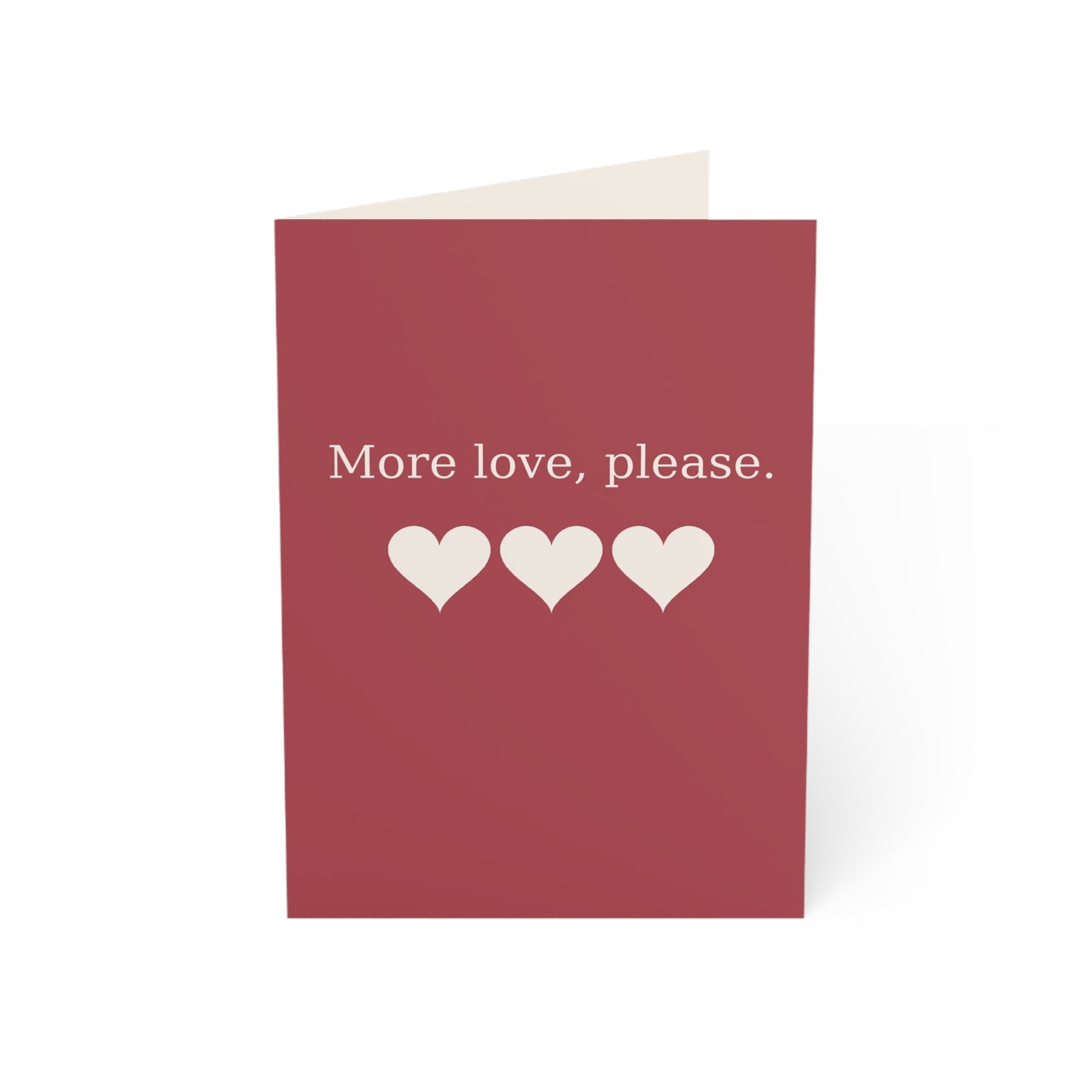 More love please Hearts Greeting Card | Romantic Valentine Note | Throuple Valentine's Day Card