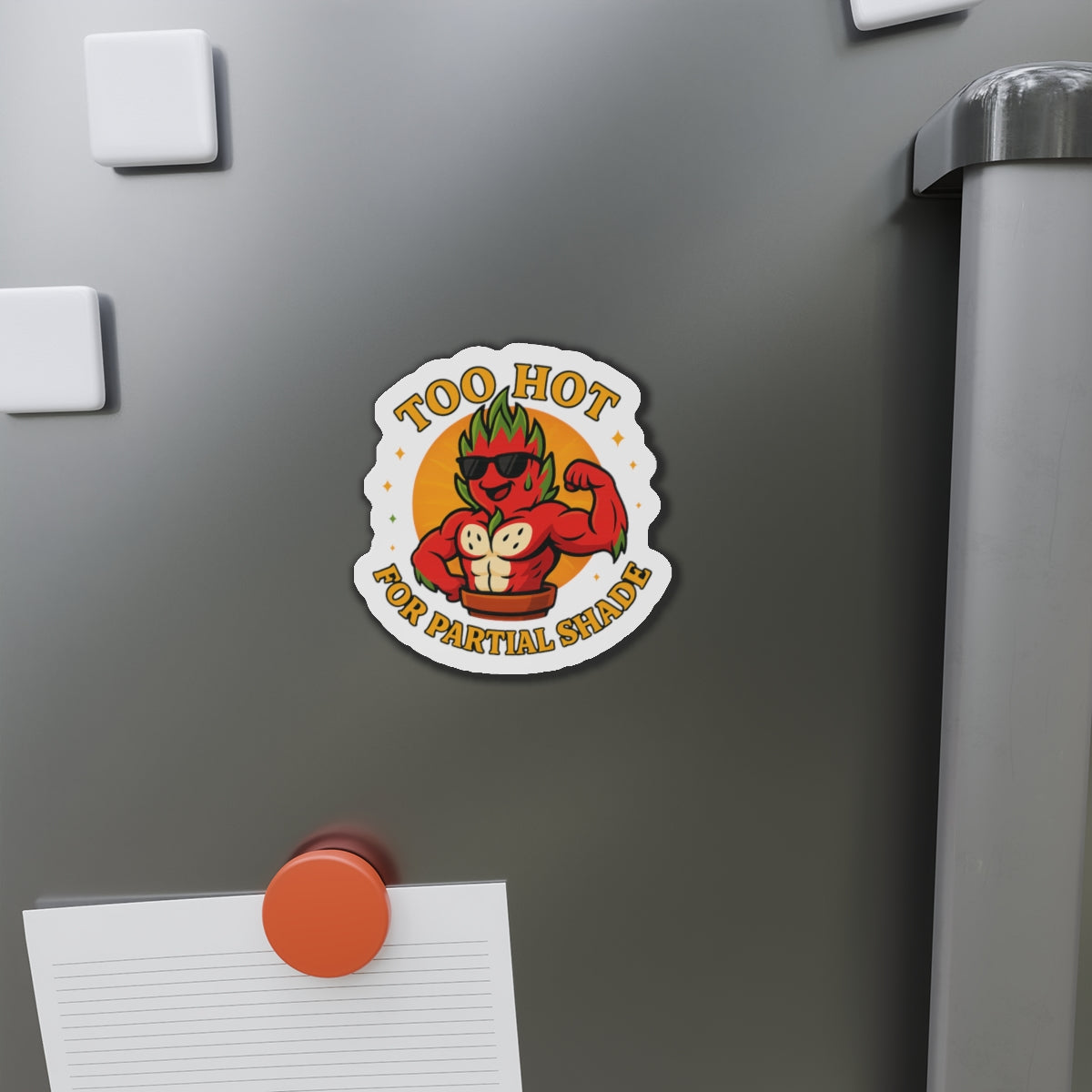 Too Hot Muscle Dragon Fruit Die-Cut Magnet | Funny  Pot Magnet | Funny Magnet for Plant Lovers