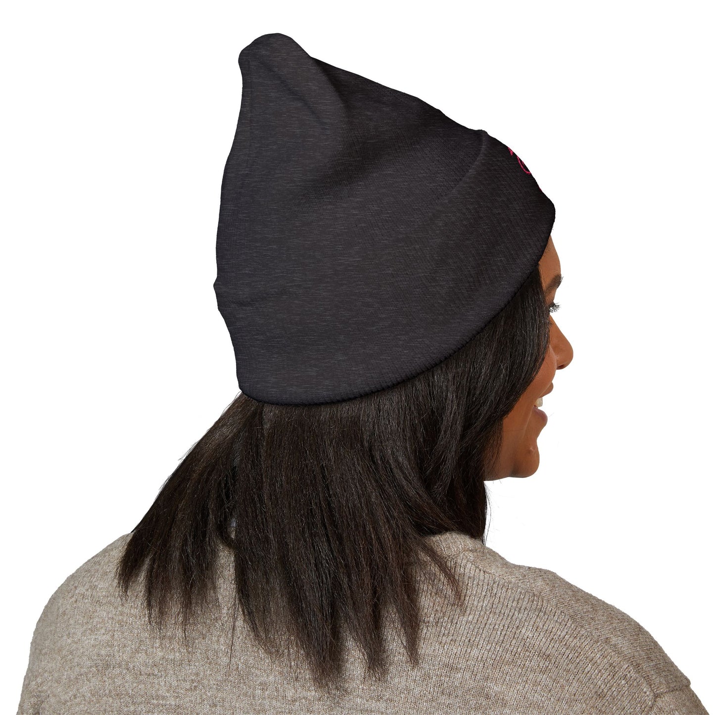 Pink Flamingo Trio Soft Beanie | Cuffed Embroidered Beanie | Throuple Gift Ideas