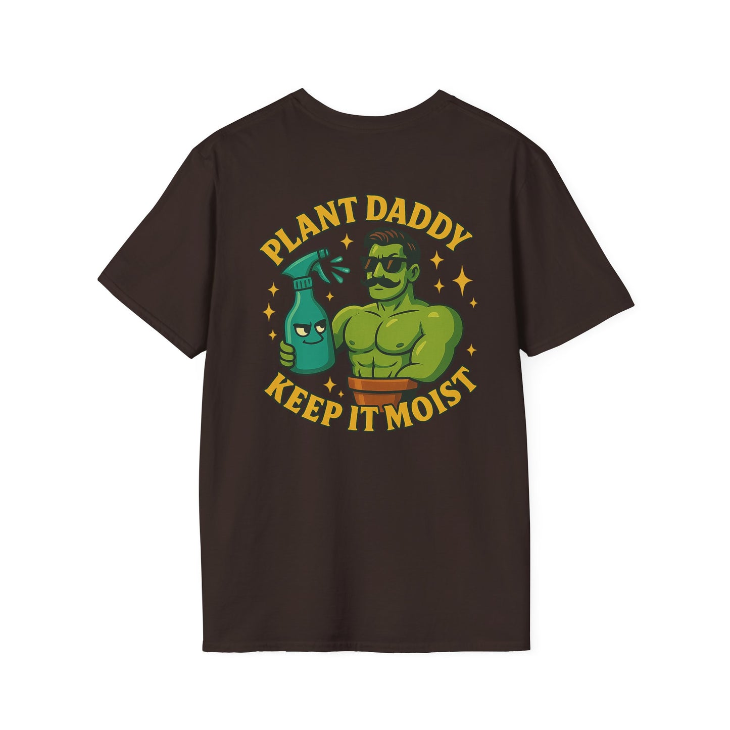 Plant Daddy Keep It Moist T-Shirt | Plant Care Humorous Graphic Tee | 2 Sided Men's T-Shirt Plant Lover