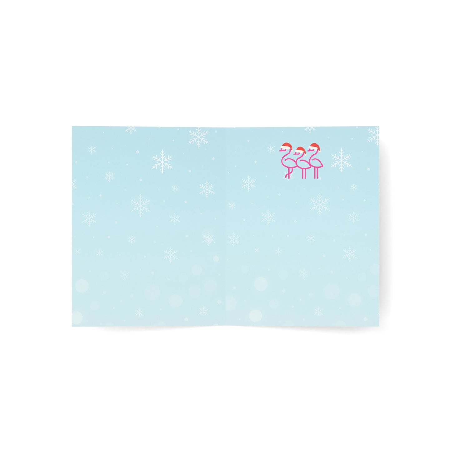 Three's A Holiday Vibe Flamingos Greeting Card | Christmas Holiday Card | Blank Inside Holiday Card Throuple