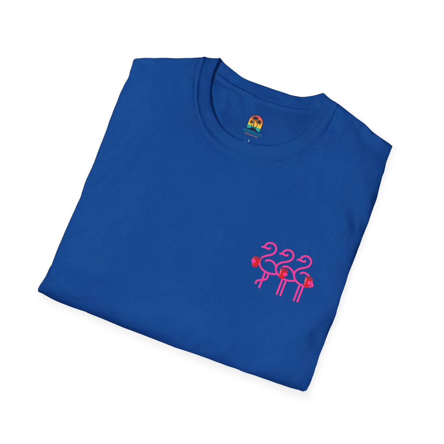 Three Pink Flamingos T-Shirt | Summer Print Shirt | Red Cup Throuple Life