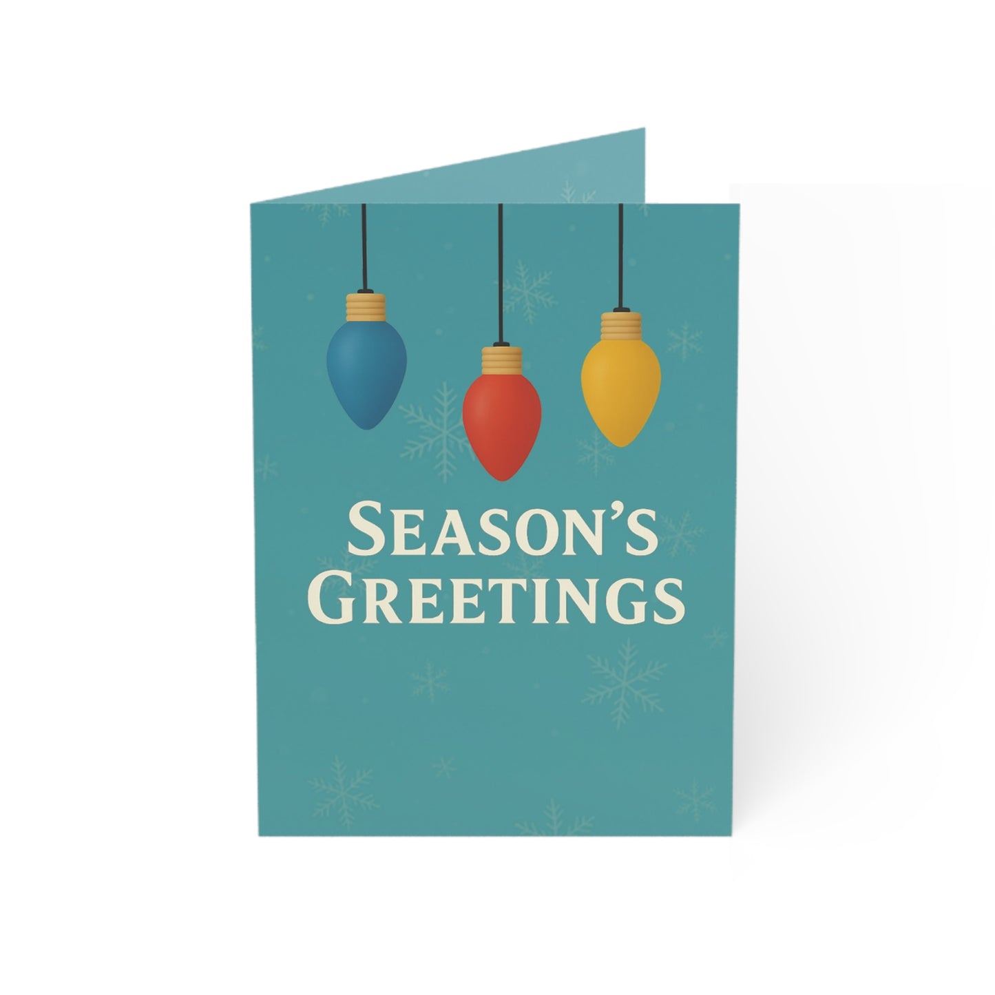 Season's Greetings Holiday Lights Greeting Card | Throuple Holiday Card | Trio Christmas Card