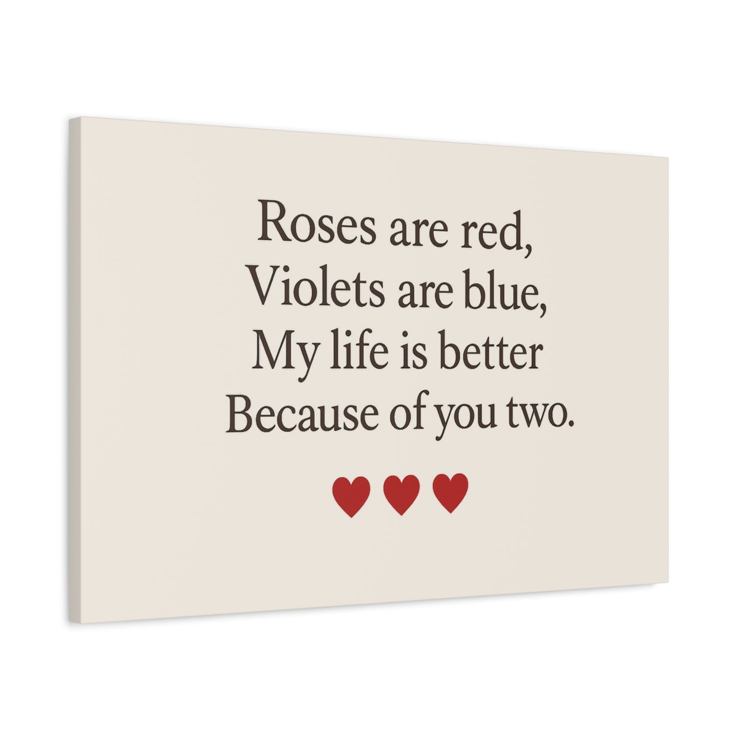 Roses are red poem Canvas | Stretched Matte Wall Art | Throuple Poem Artwork