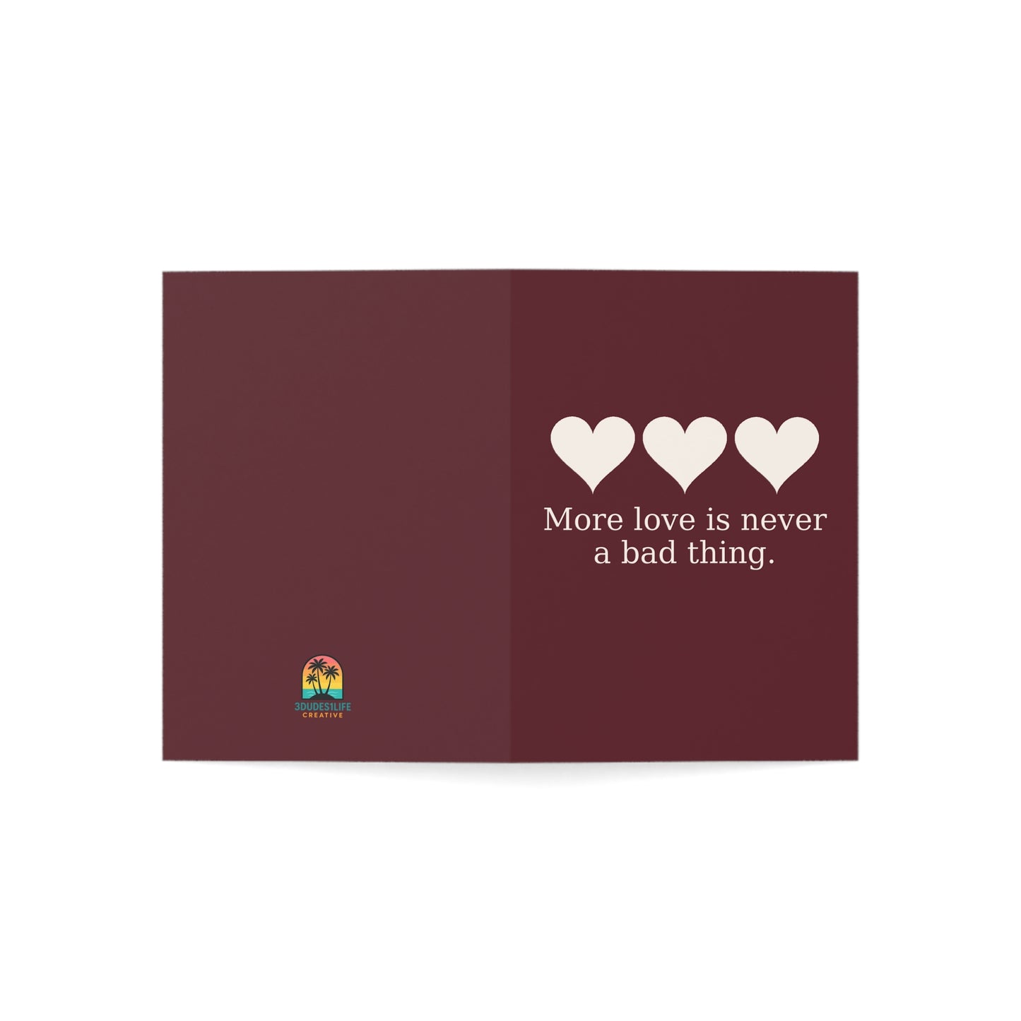 More love is never a bad thing Greeting Card | Heart Trio Romance Card | Throuple Valentine's Day Card