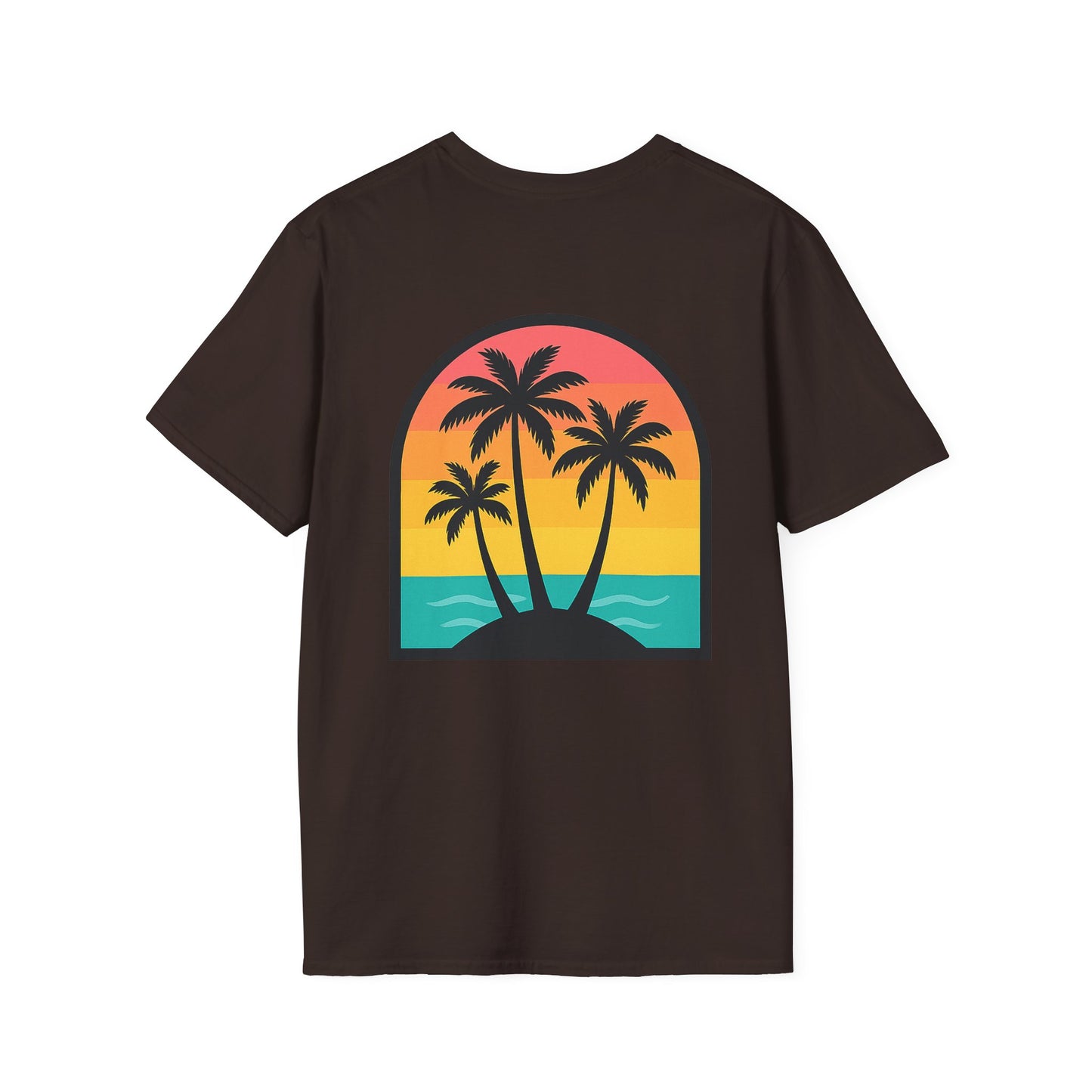 Sunset Palm Trees T-Shirt | Tropical Island Sunset Tee | Throuple Tee Shirt
