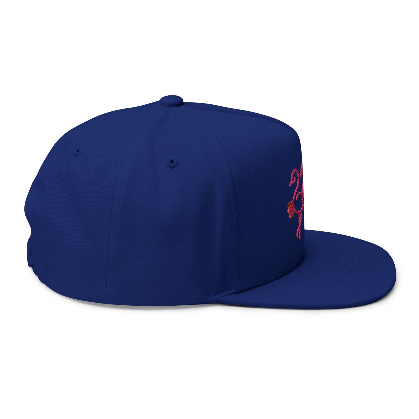 Three Pink Flamingos Embroidered Flat Bill Cap | Tropical Bird Hat | Red Cup Throuple Life