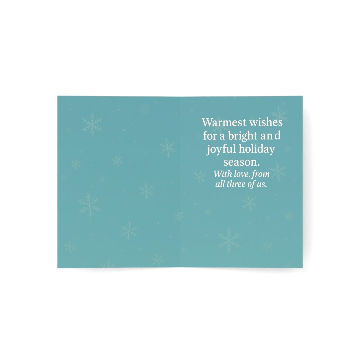 Season's Greetings Holiday Lights Greeting Card | Throuple Holiday Card | Trio Christmas Card