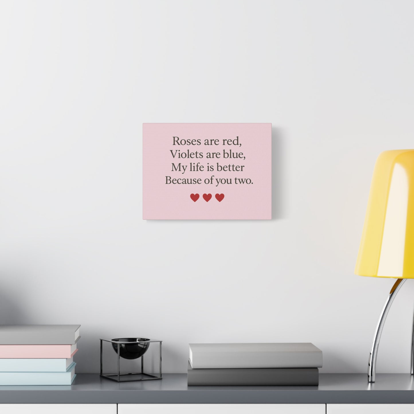 Roses are red Violets are blue poem Matte Canvas | Stretched 1.25" | Throuple Poem Print