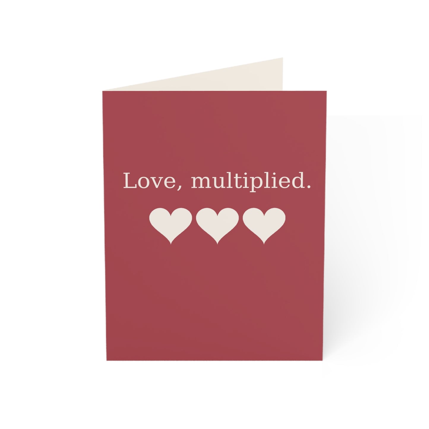 Love, multiplied cards Greeting Card | Romantic heart note | Throuple Valentine's Day Card