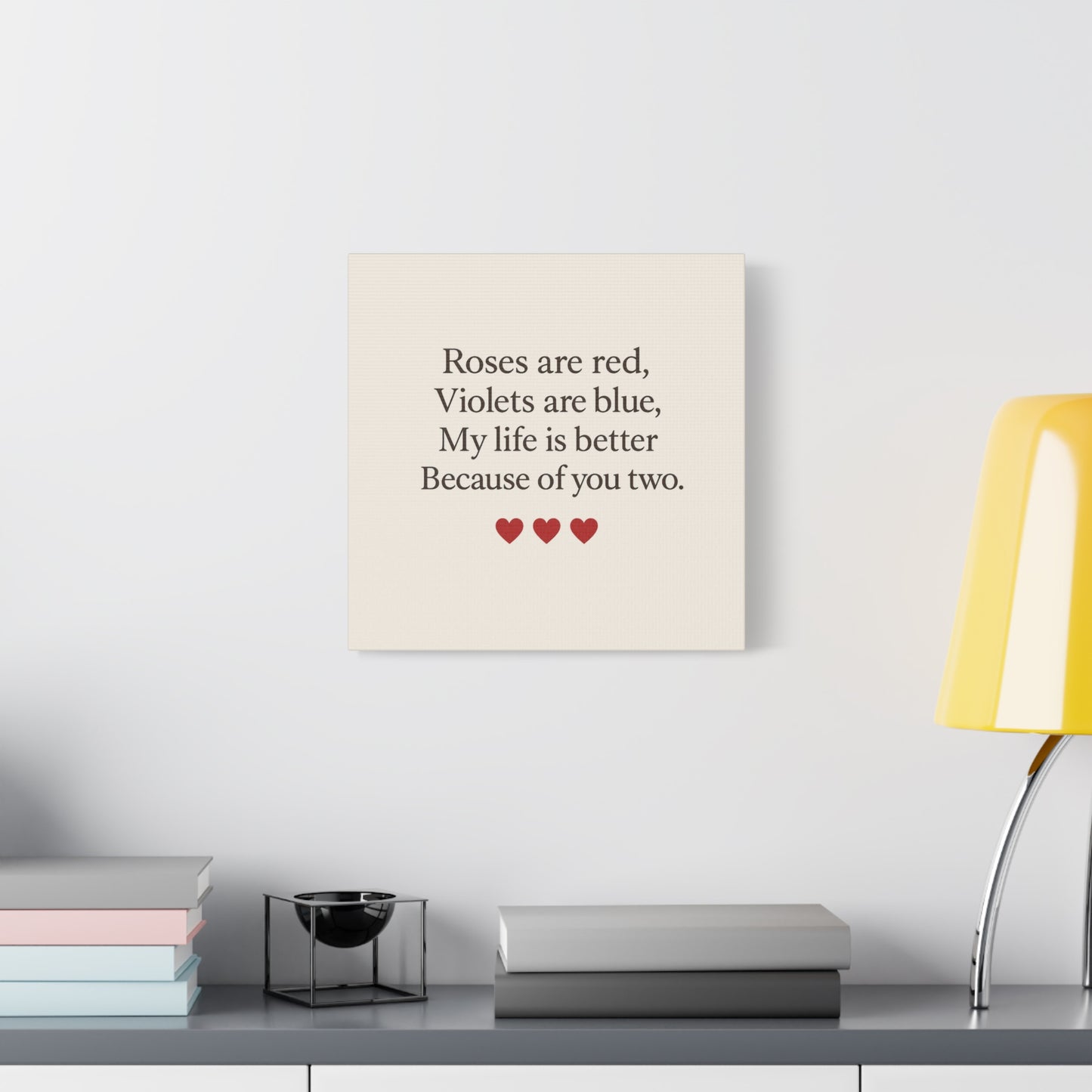 Roses are red poem Canvas | Stretched Matte Wall Art | Throuple Poem Artwork