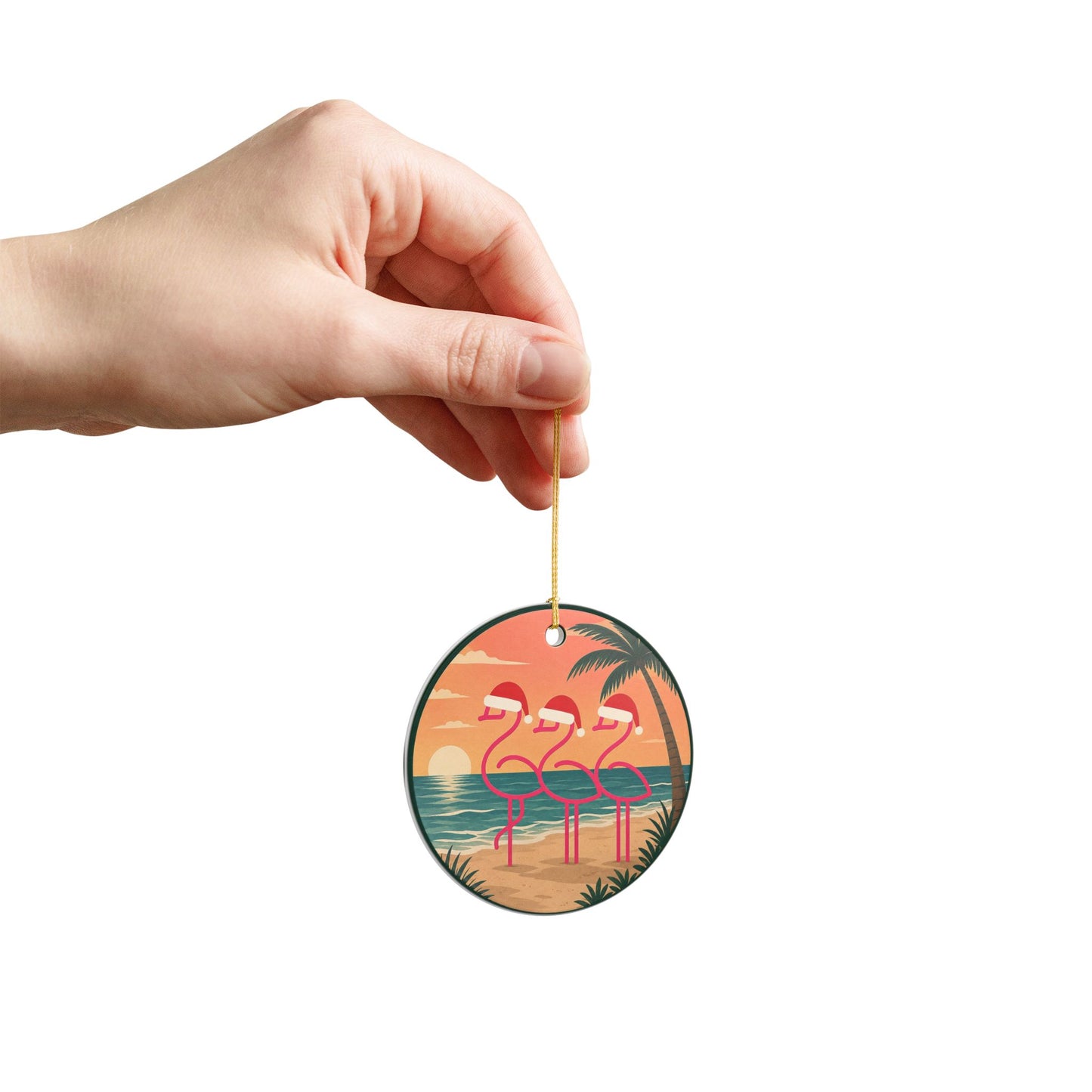 Throuple Christmas Ornament | Flamingo Trio Holiday Ornament | Tropical Christmas Decor | LGBTQ+ Polyamory Gift