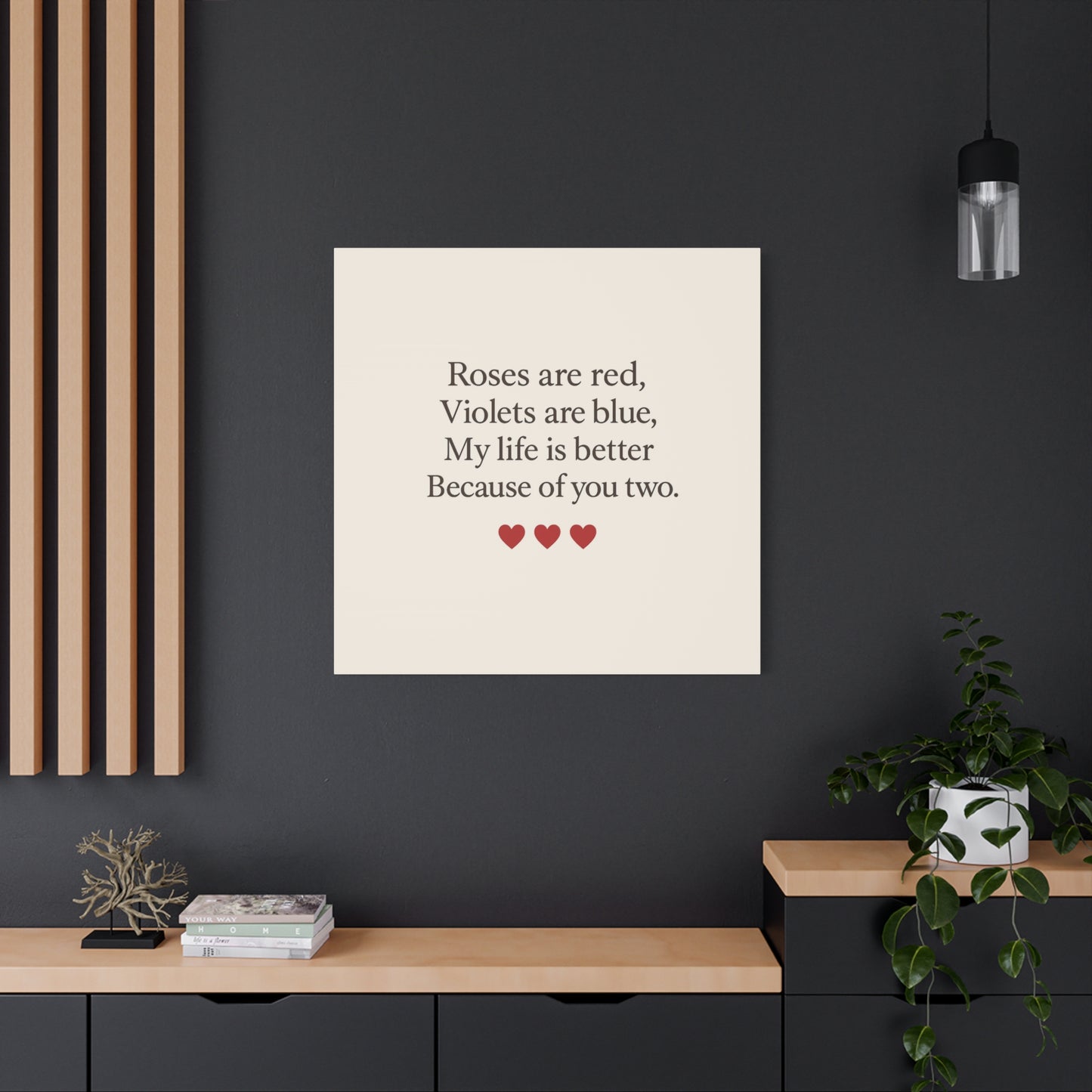 Roses are red poem Canvas | Stretched Matte Wall Art | Throuple Poem Artwork