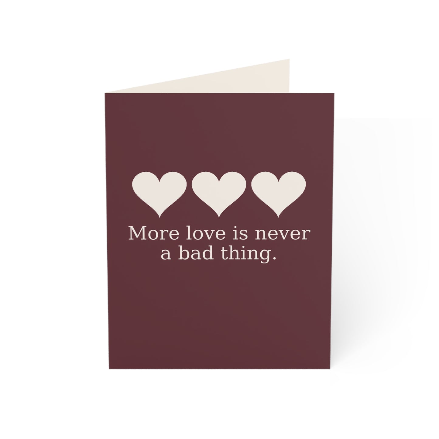 More love is never a bad thing Greeting Card | Heart Trio Romance Card | Throuple Valentine's Day Card