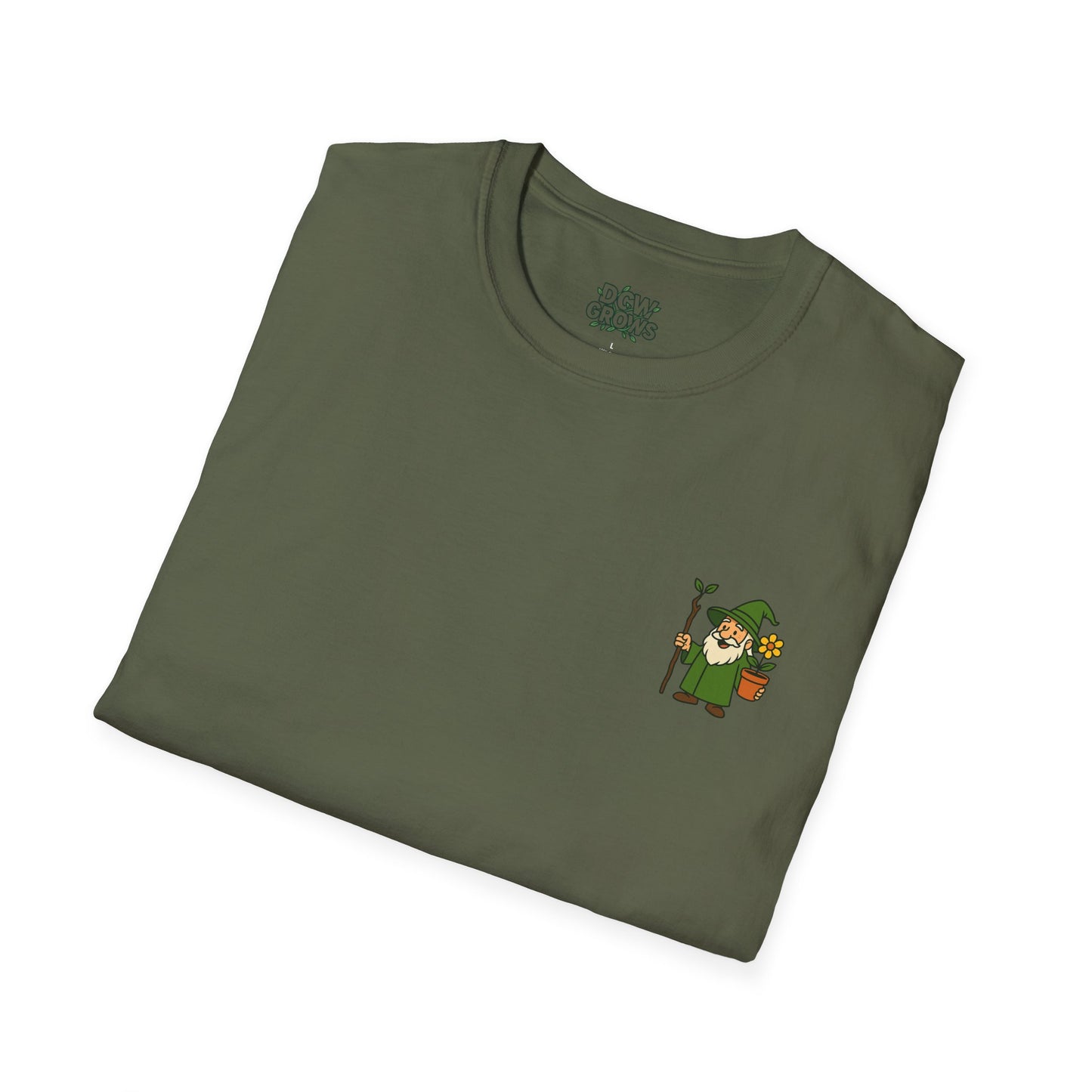 Gnome with Mushroom and Lantern T-Shirt | Cute Garden Gnome Tee | Men's T-Shirt Plant Lover Garden Wizard