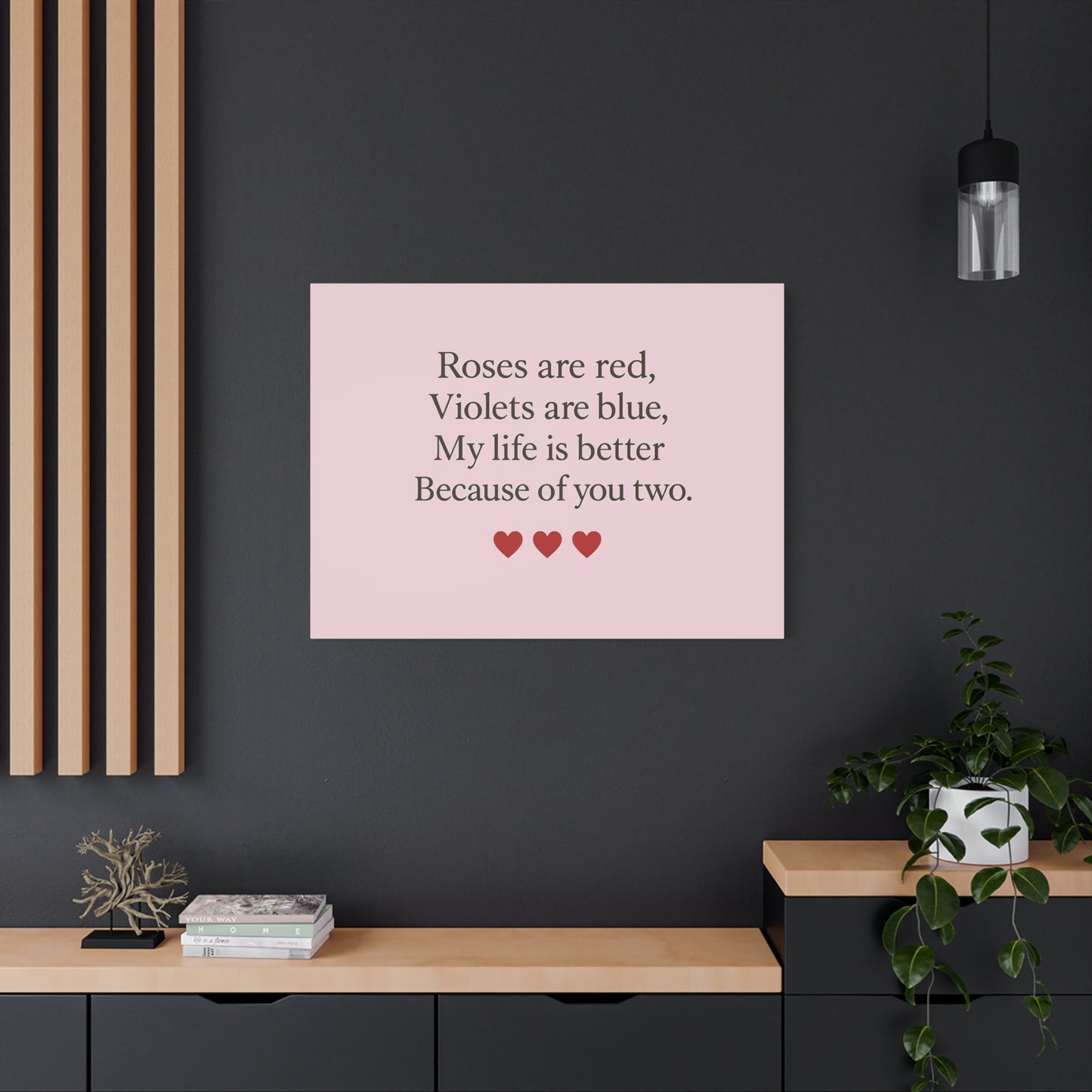 Roses are red Violets are blue poem Matte Canvas | Stretched 1.25" | Throuple Poem Print