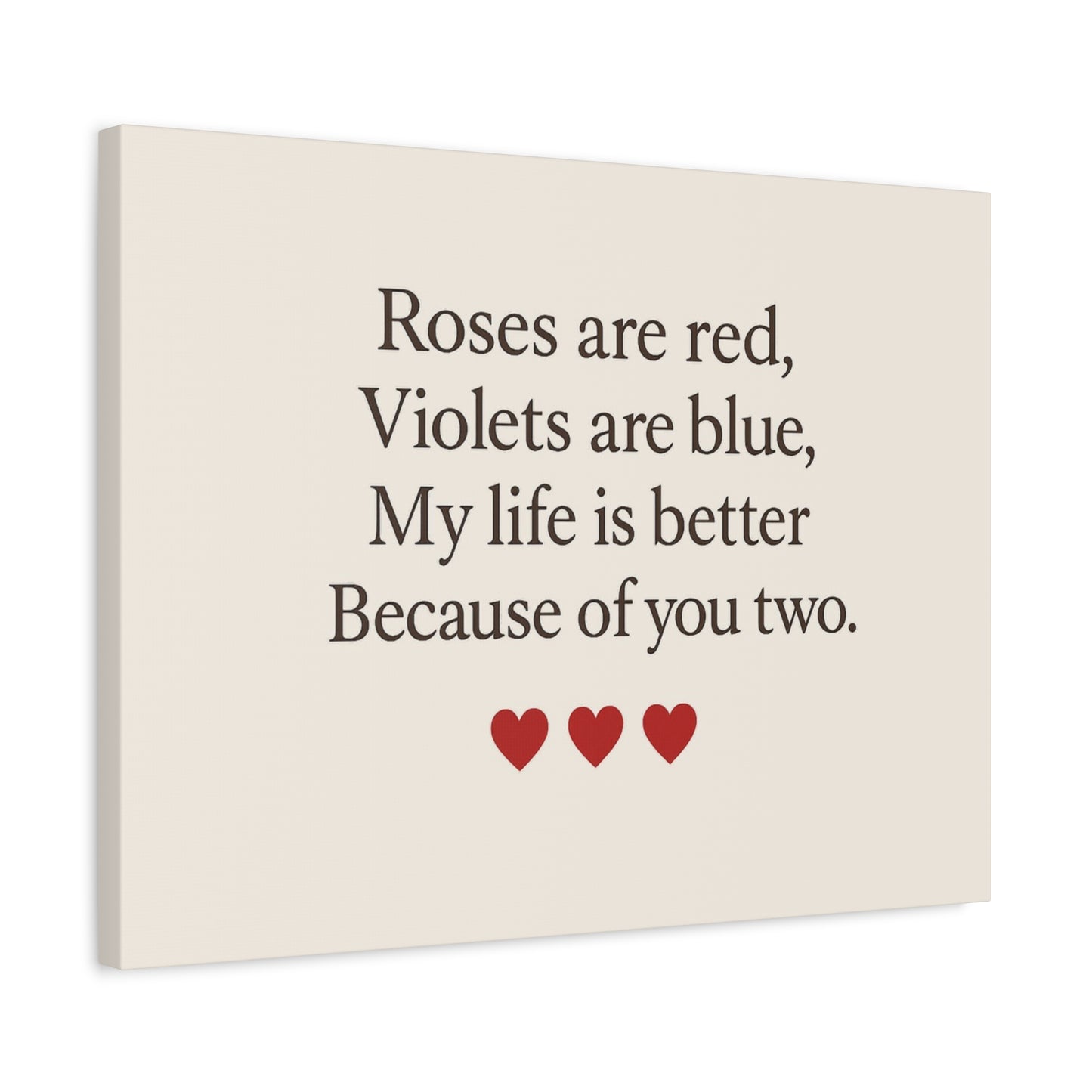 Roses are red poem Canvas | Stretched Matte Wall Art | Throuple Poem Artwork