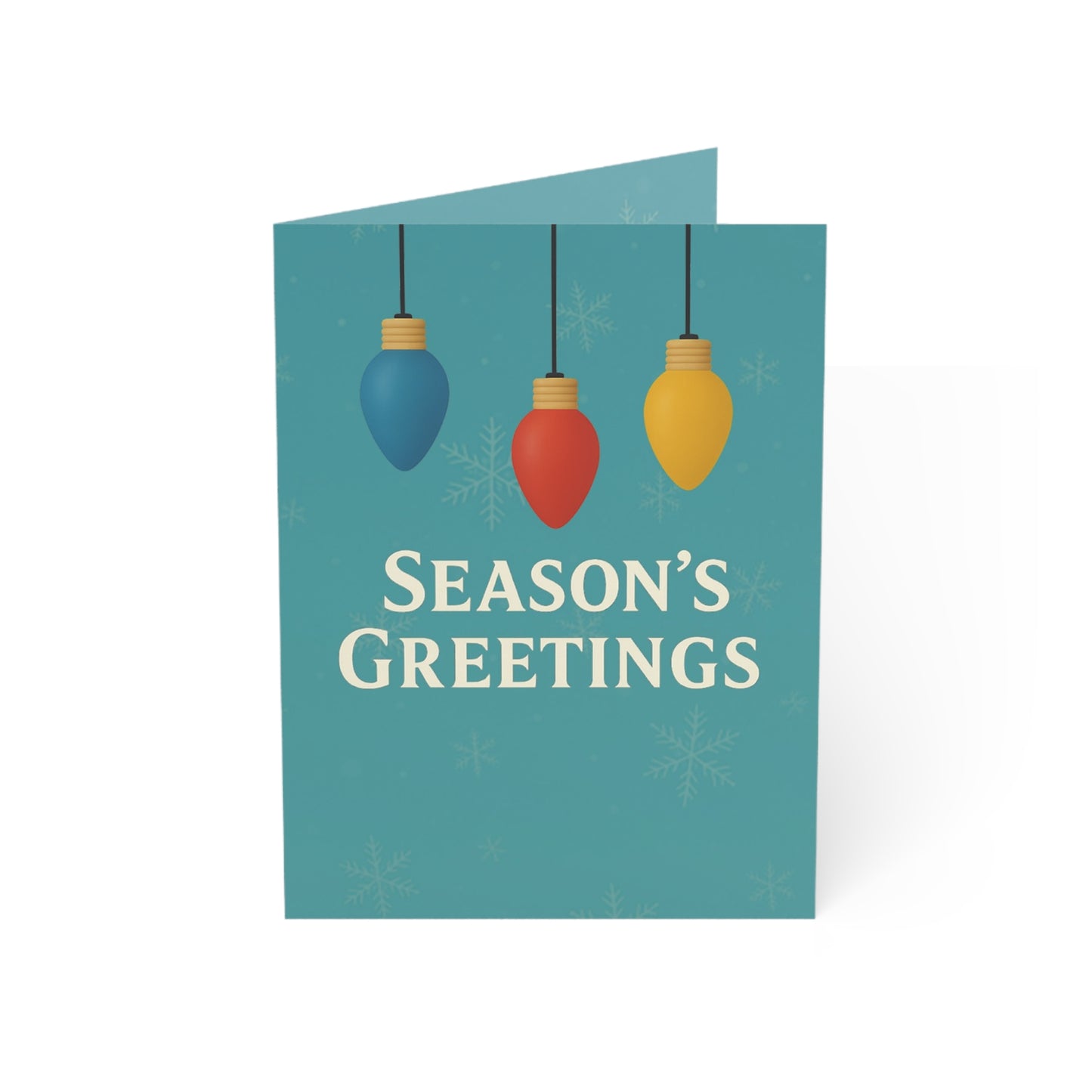Season's Greetings Holiday Lights Greeting Card | Blank Inside Holiday Card | Throuple Christmas Card