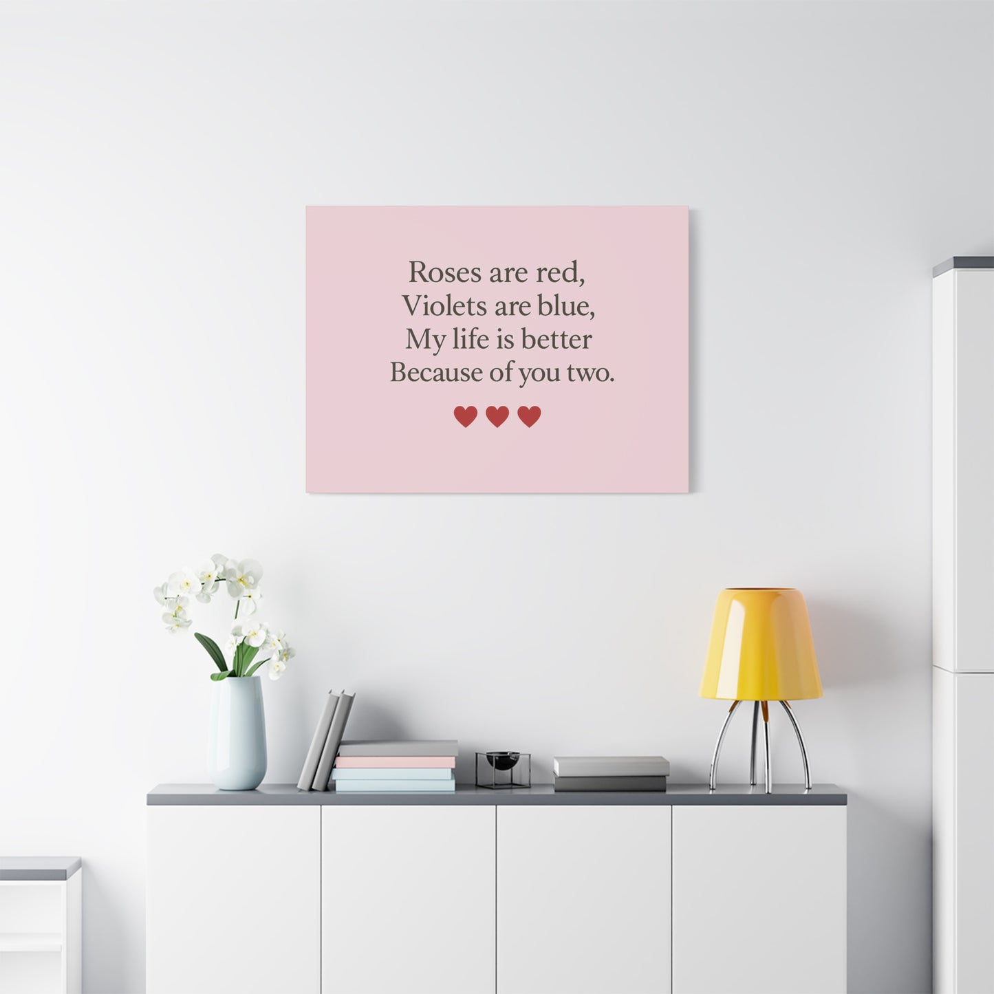 Roses are red Violets are blue poem Matte Canvas | Stretched 1.25" | Throuple Poem Print