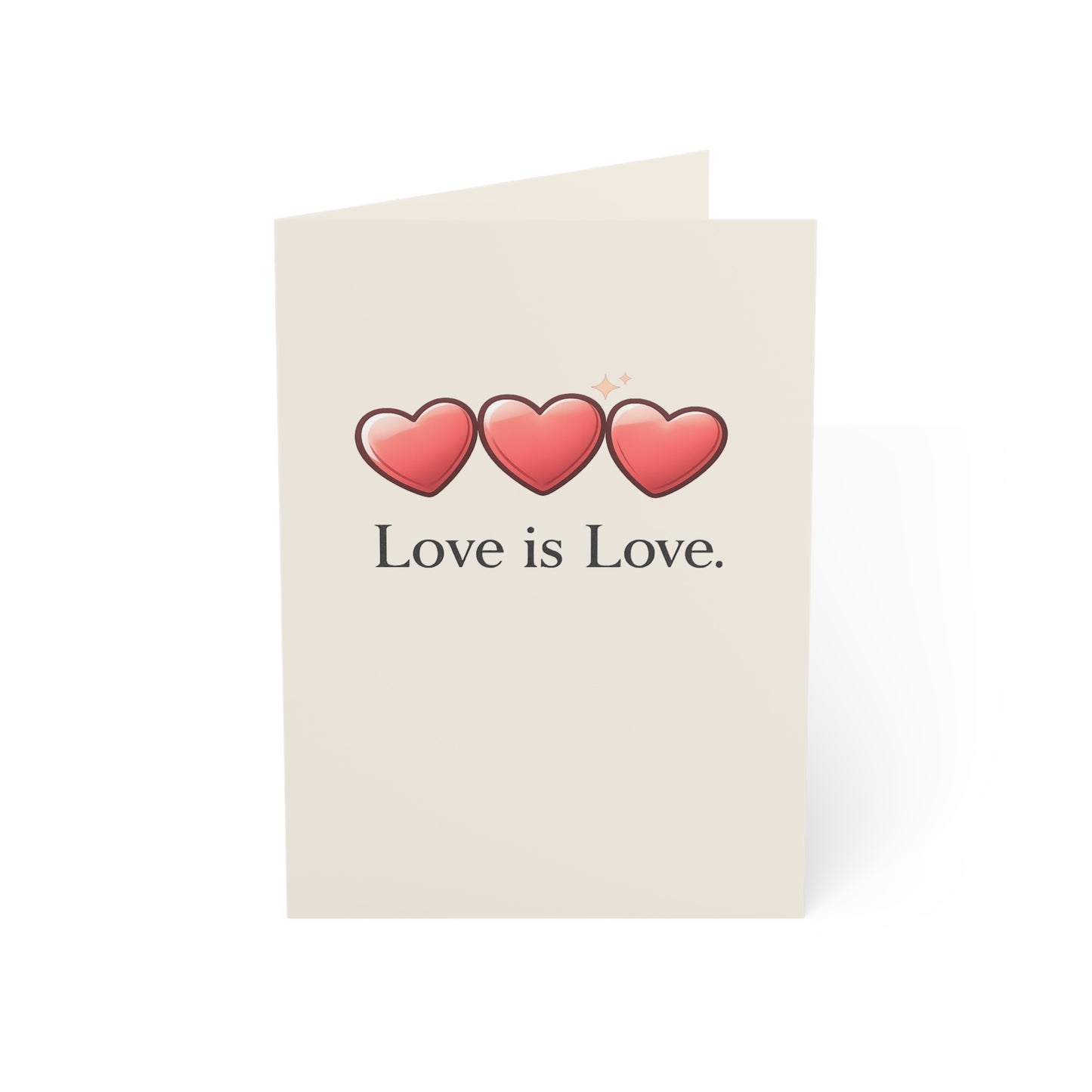 Love Is Love hearts greeting card | LGBTQ Pride | Throuple Birthday Card