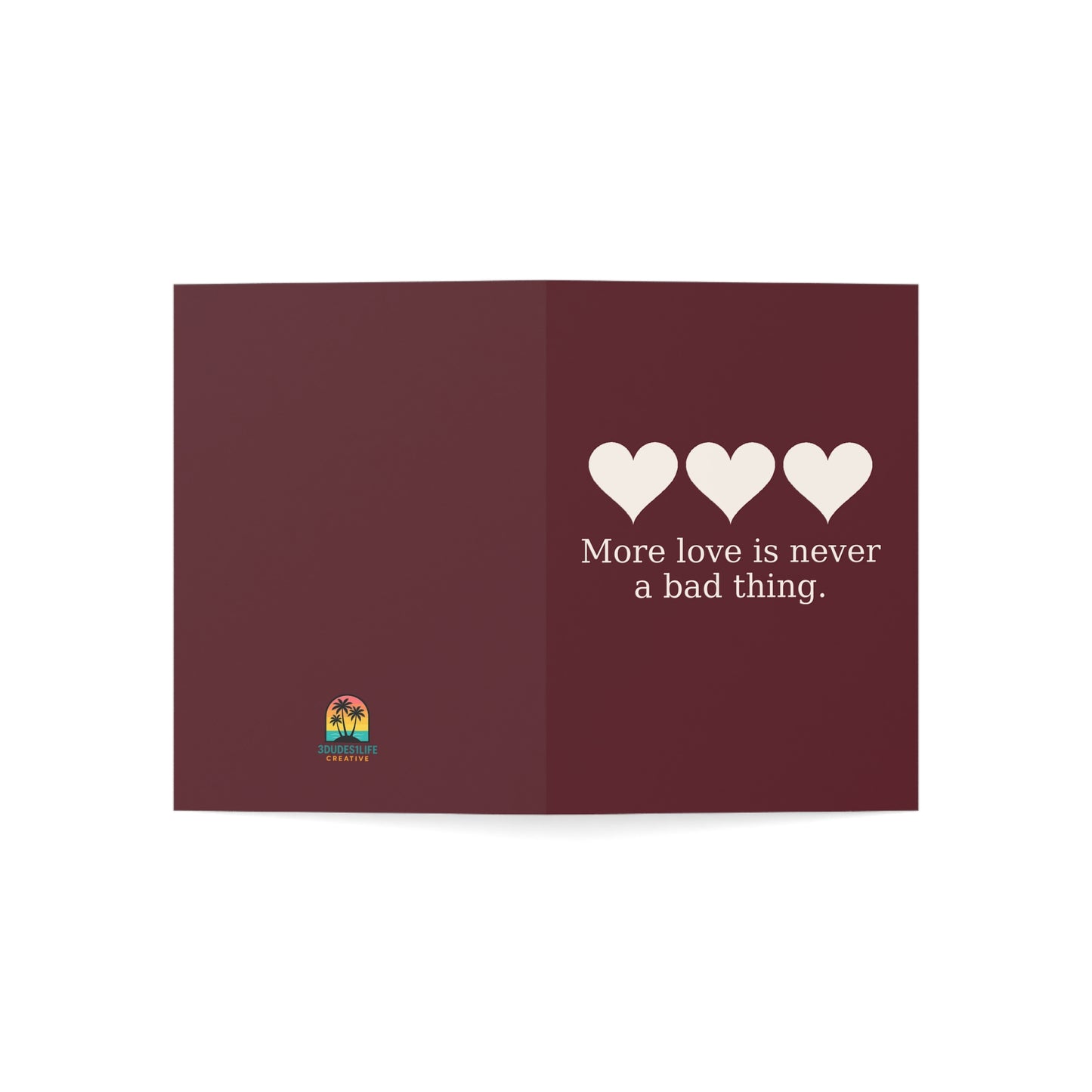 More love is never a bad thing Greeting Card | Heart Trio Romance Card | Throuple Valentine's Day Card