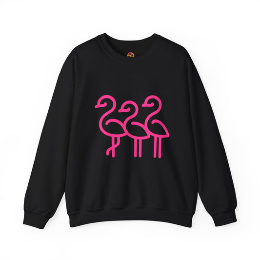 Flamingo Crewneck Sweatshirt, Stylish Casual Wear, Gift for Nature Lovers, Cozy Sweatshirt for Fall, Cute Beach-themed Apparel