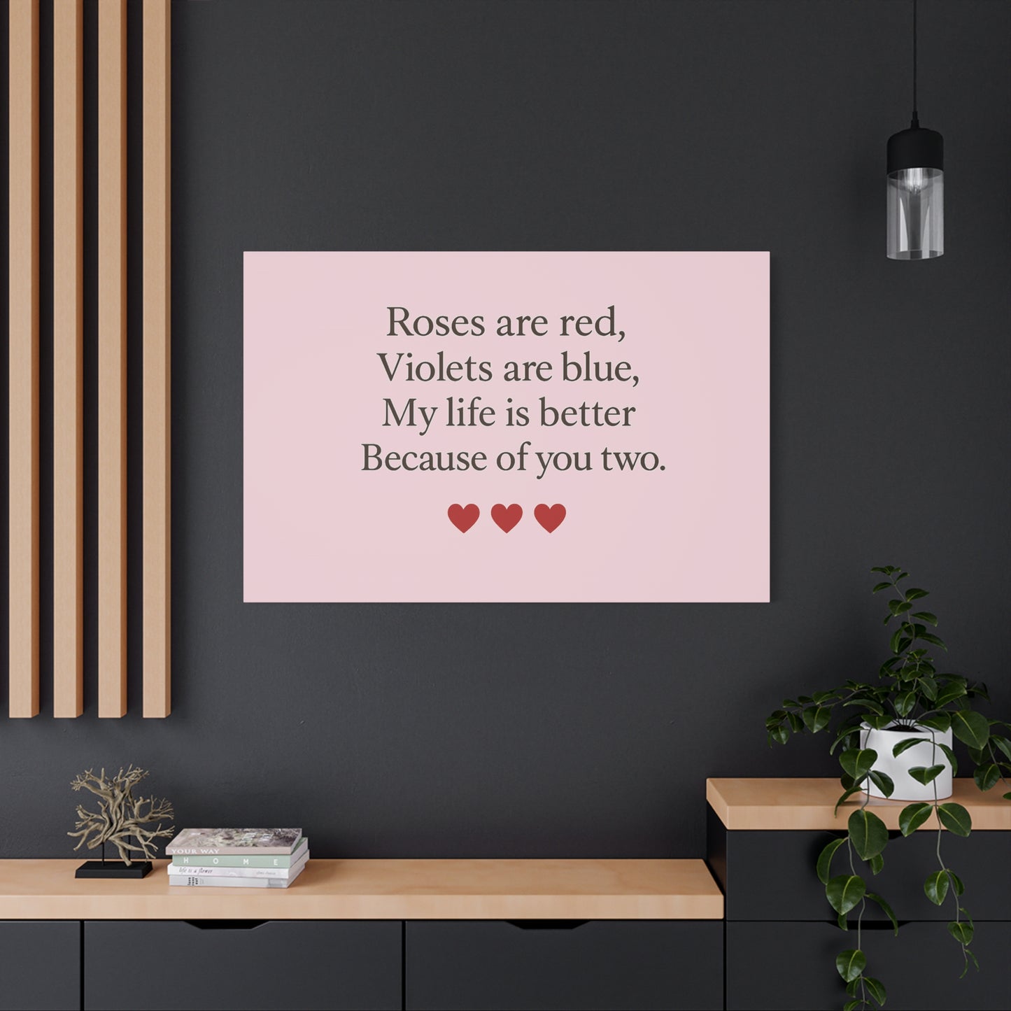 Roses are red Violets are blue poem Matte Canvas | Stretched 1.25" | Throuple Poem Print