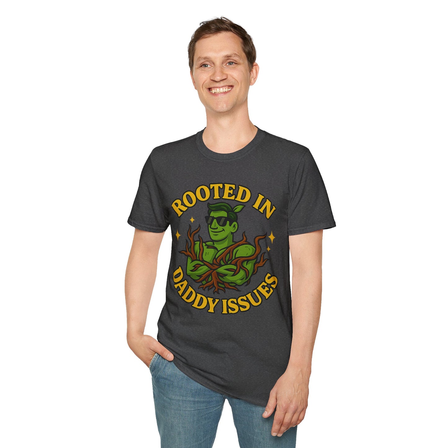 Softstyle Graphic T-Shirt | Rooted In Daddy Issues T-Shirt | Men's T-Shirt Plant Lover