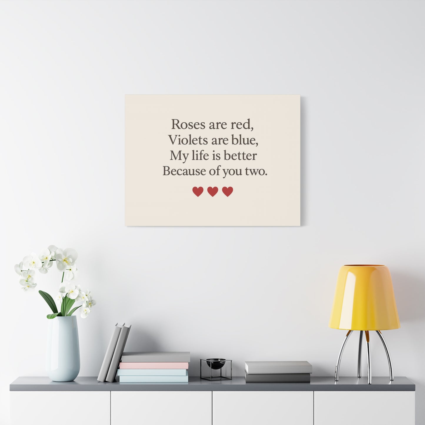 Roses are red poem Canvas | Stretched Matte Wall Art | Throuple Poem Artwork