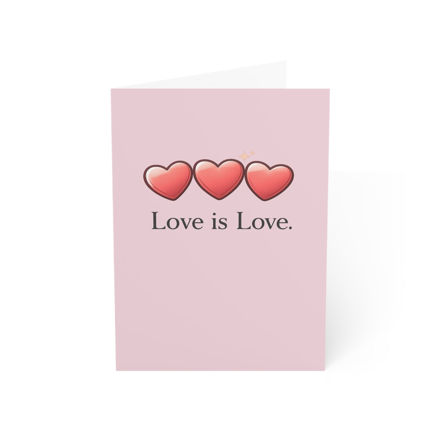 Love is Love hearts Greeting Card | LGBTQ Pride, Pink Birthday card | Throuple Celebration