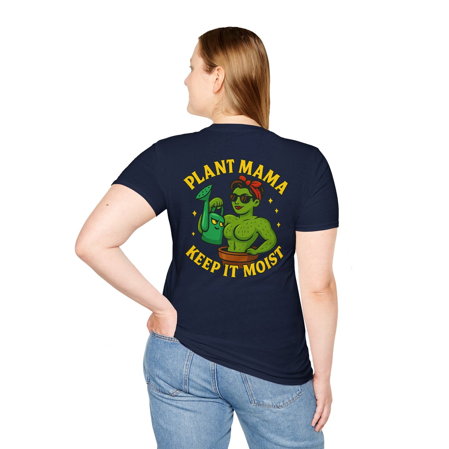Plant Mama Keep It Moist T-Shirt | Plant Lover Graphic Tee | Women's T-Shirt Plant Lover Funny 2 Sided