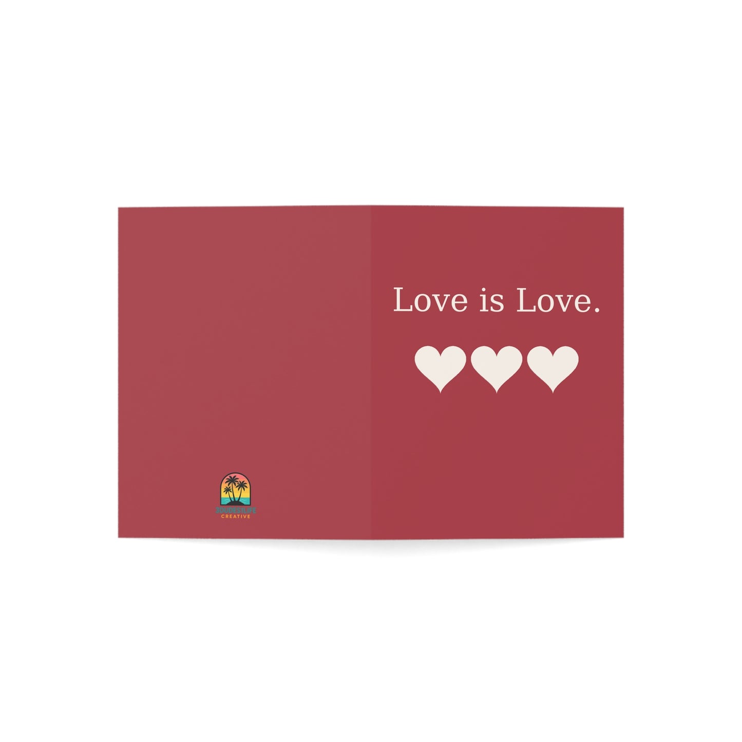 Love is Love hearts Greeting Card | Pride Anniversary Romance | Throuple Valentine's Day Card